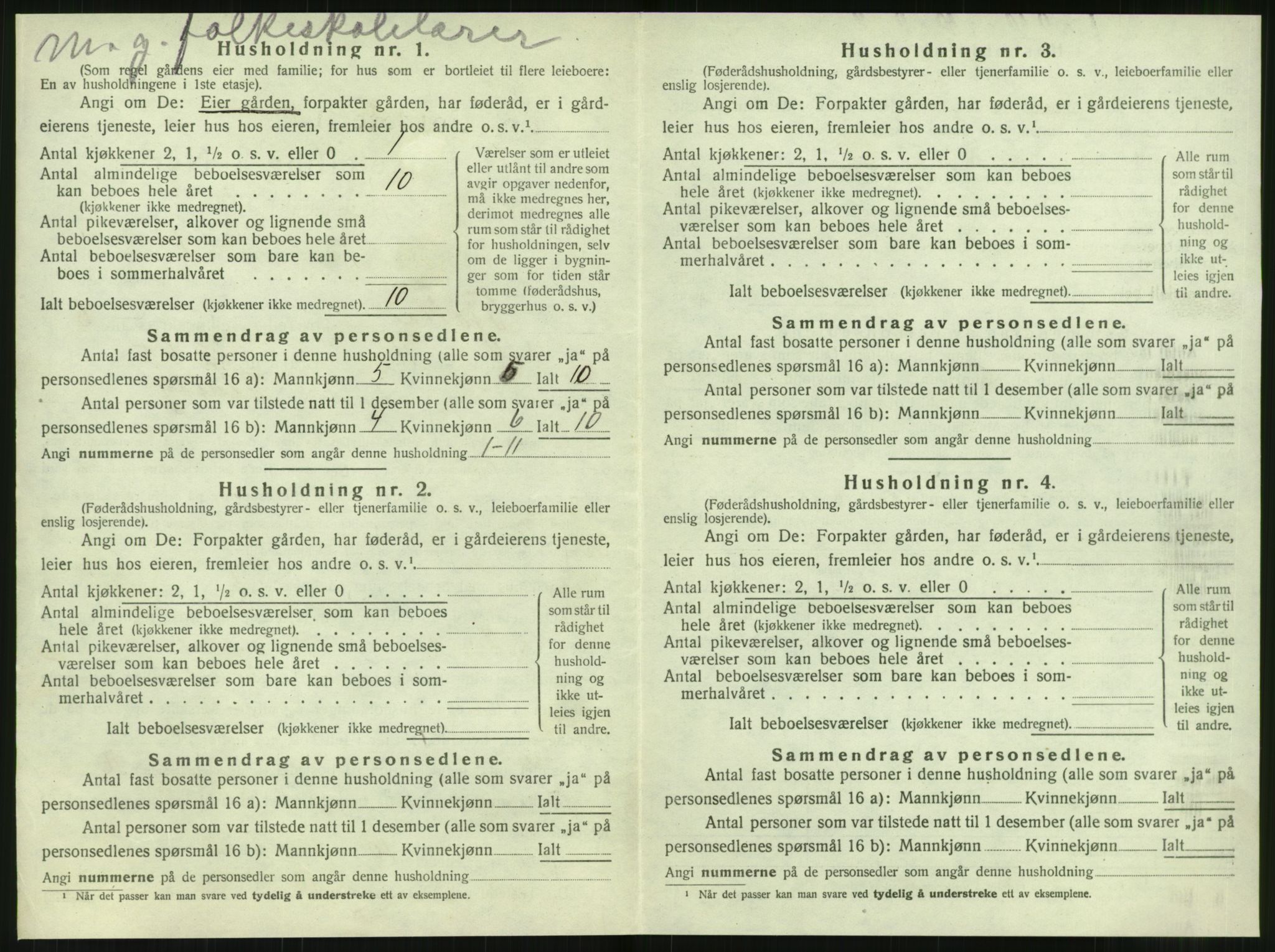 SAT, 1920 census for Tjøtta, 1920, p. 286