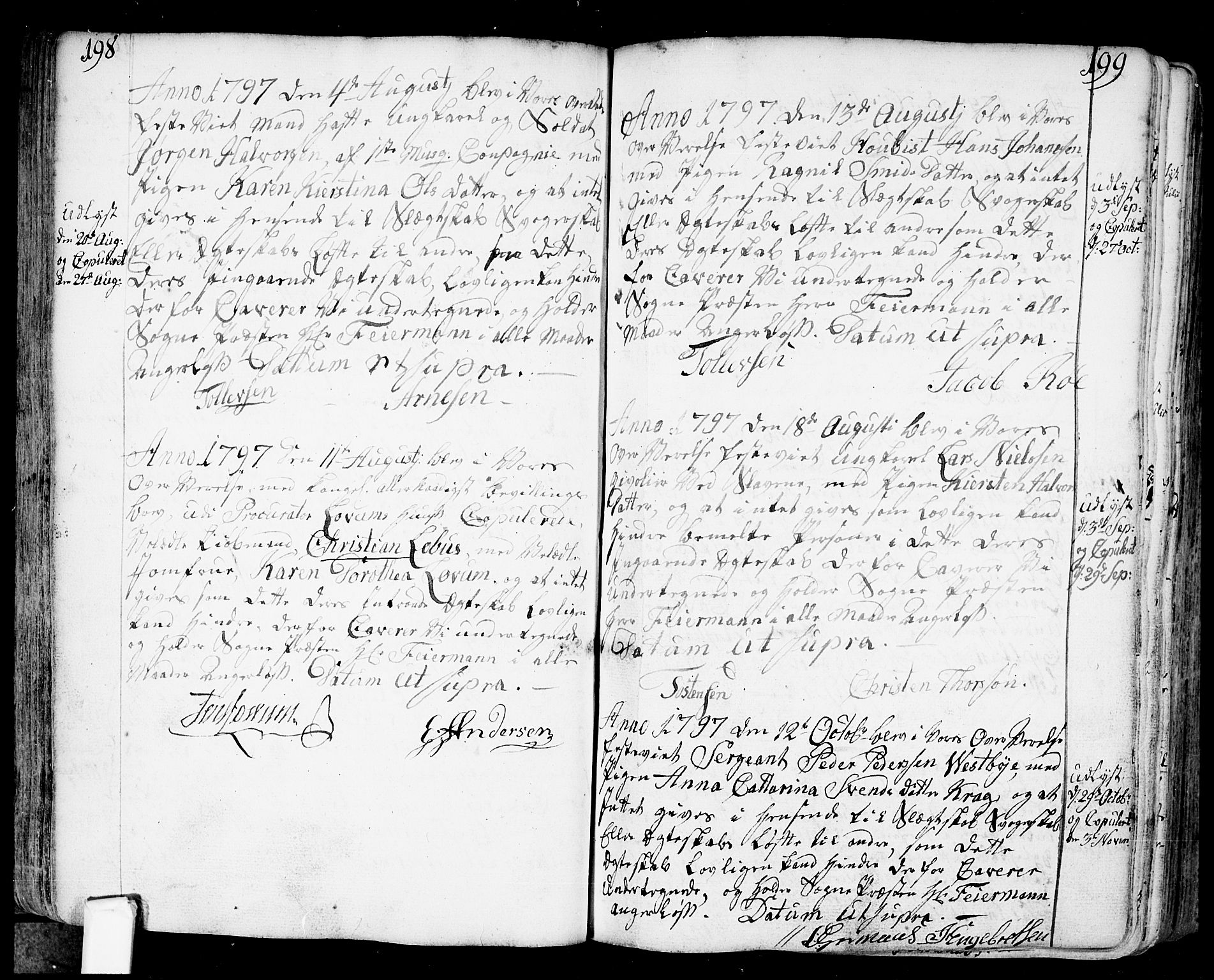 Fredrikstad prestekontor Kirkebøker, AV/SAO-A-11082/F/Fa/L0002: Parish register (official) no. 2, 1750-1804, p. 198-199