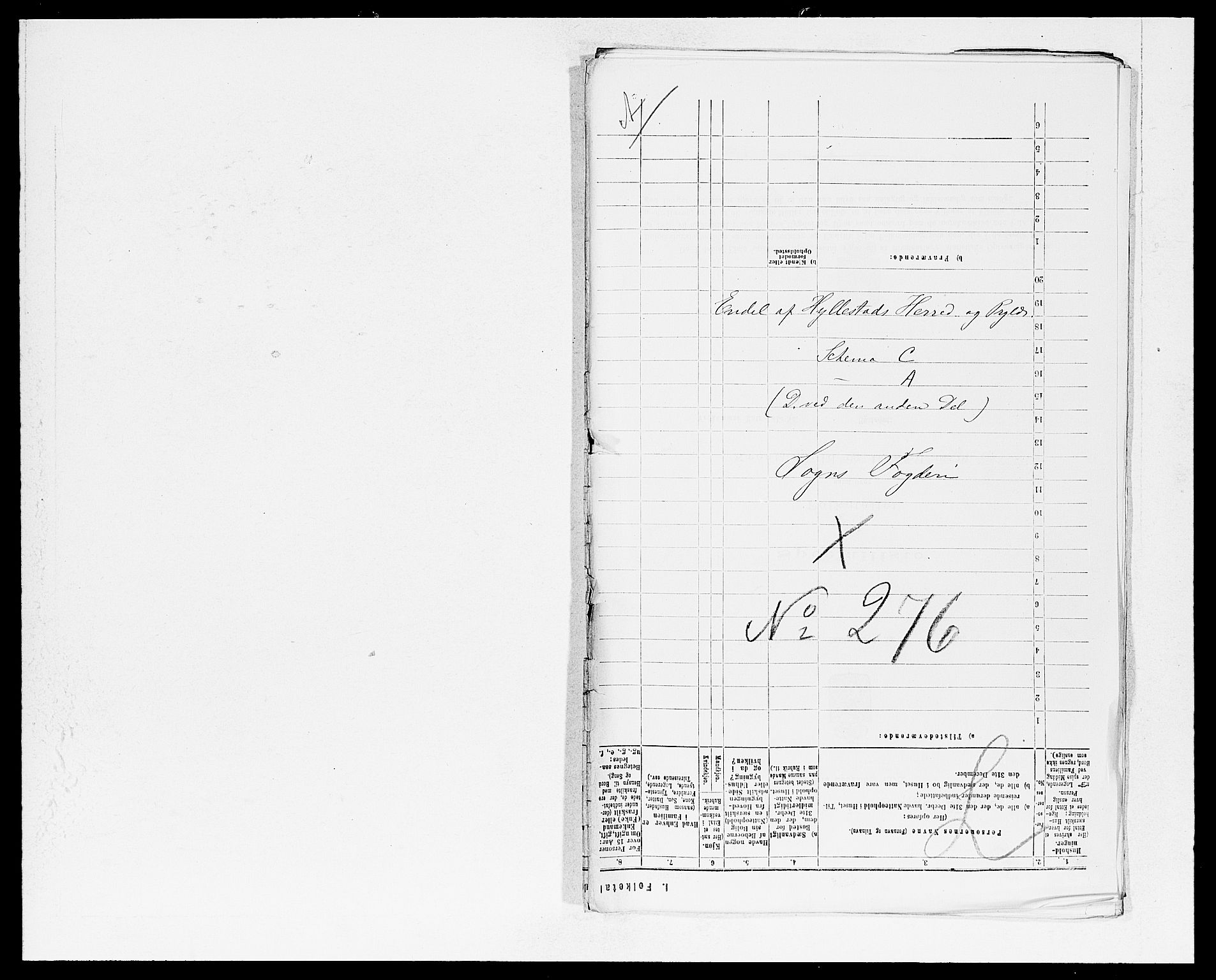 SAB, 1875 census for 1413P Hyllestad, 1875, p. 1