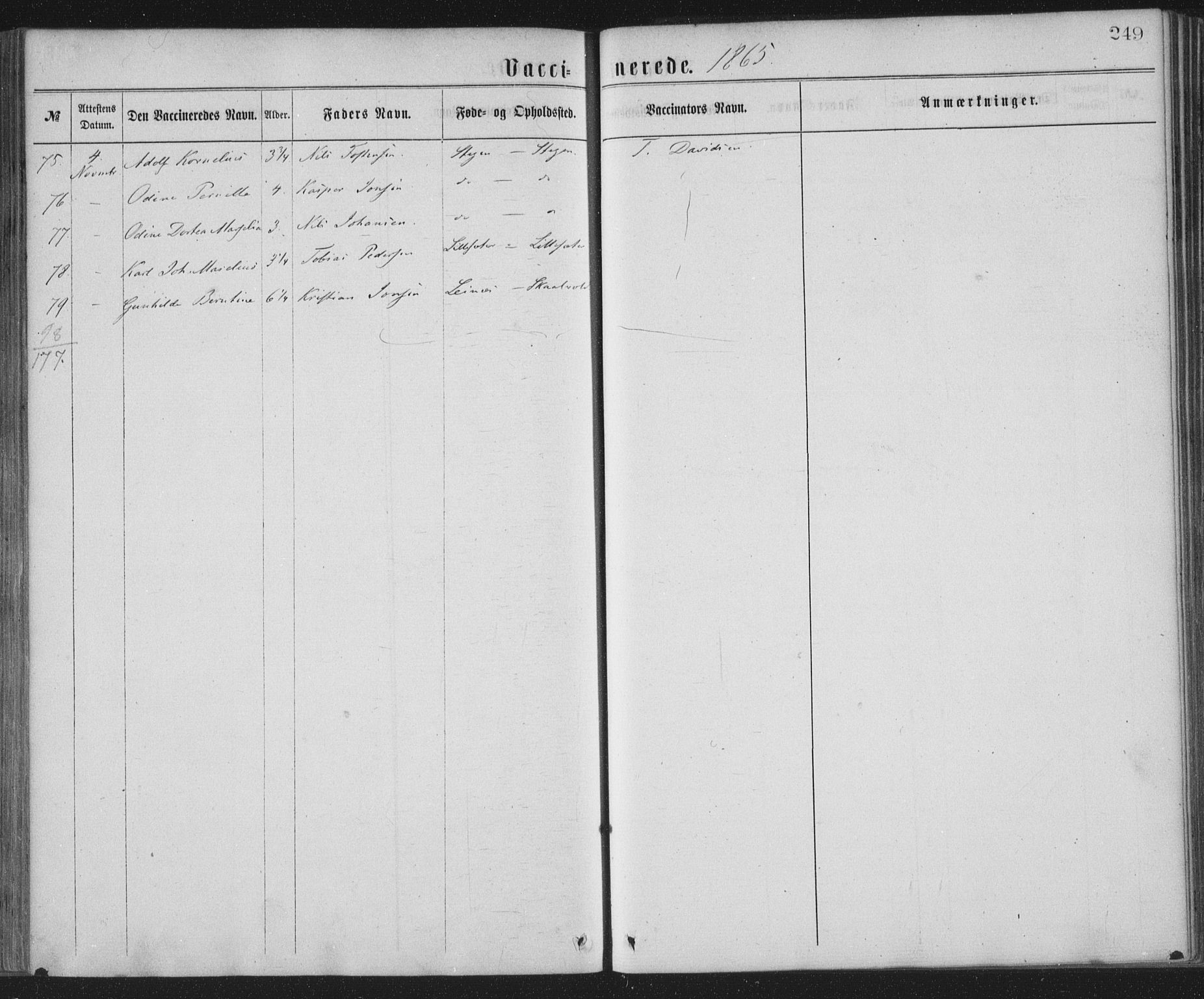 Ministerialprotokoller, klokkerbøker og fødselsregistre - Nordland, AV/SAT-A-1459/855/L0801: Parish register (official) no. 855A09, 1864-1874, p. 249