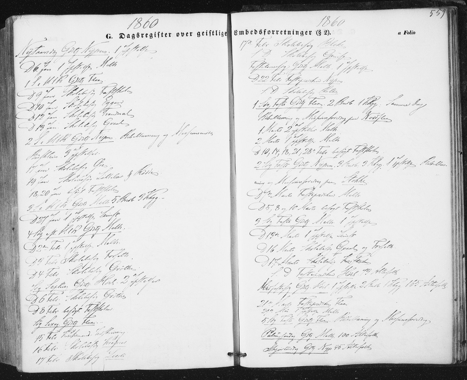 Ministerialprotokoller, klokkerbøker og fødselsregistre - Sør-Trøndelag, SAT/A-1456/691/L1076: Parish register (official) no. 691A08, 1852-1861, p. 559