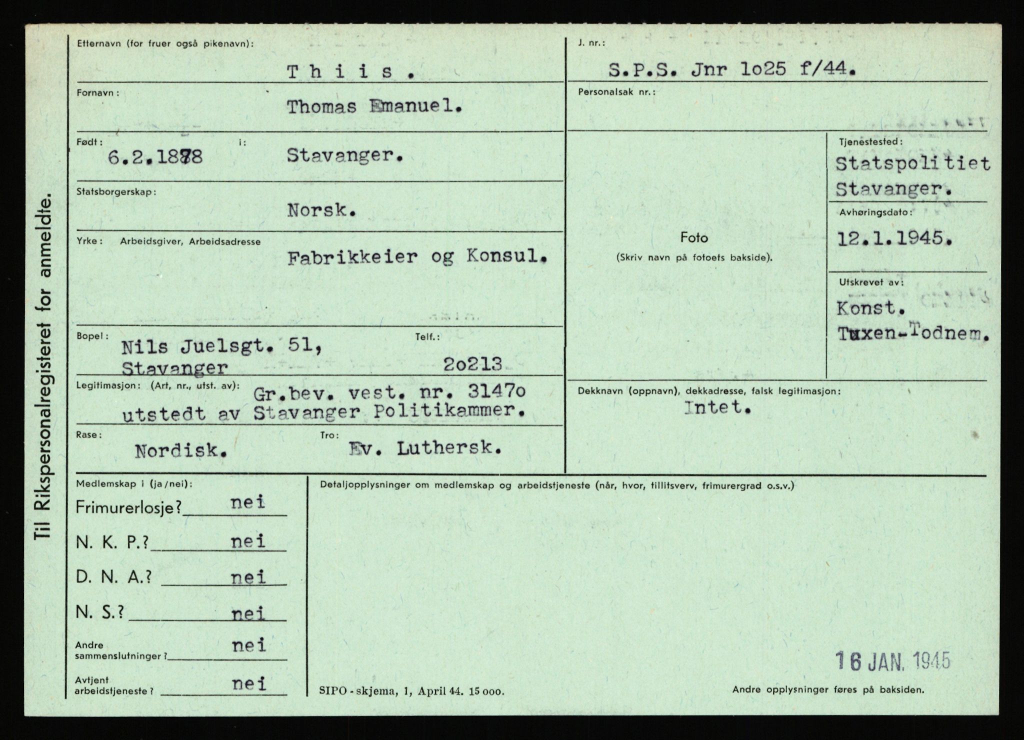 Statspolitiet - Hovedkontoret / Osloavdelingen, AV/RA-S-1329/C/Ca/L0015: Svea - Tøsse, 1943-1945, p. 2376