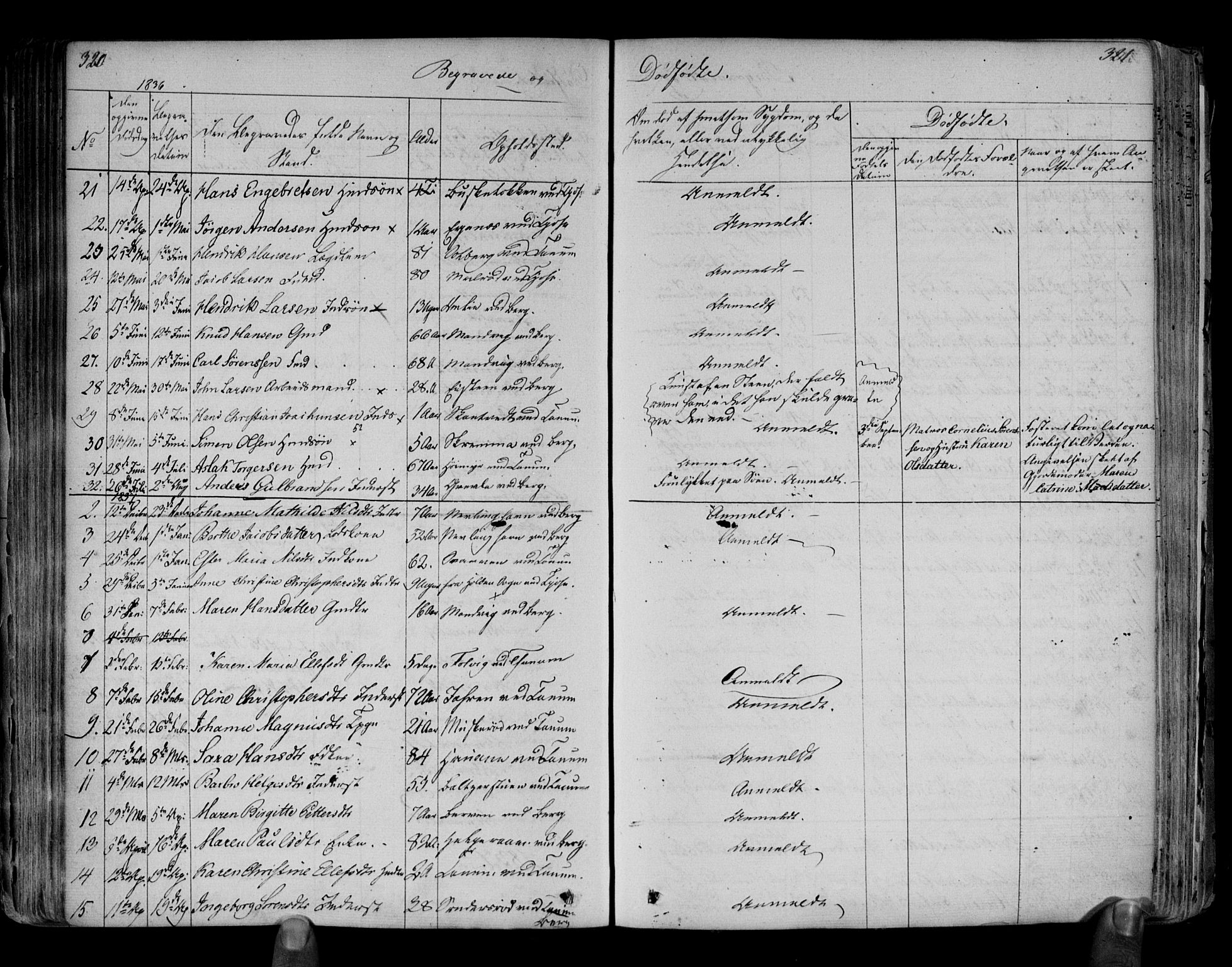 Brunlanes kirkebøker, AV/SAKO-A-342/F/Fa/L0003: Parish register (official) no. I 3, 1834-1845, p. 320-321