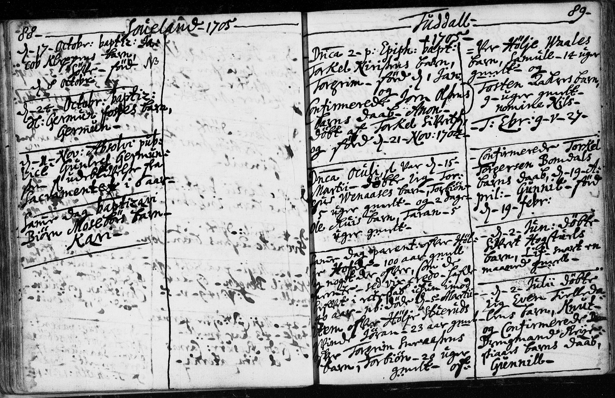 Hjartdal kirkebøker, AV/SAKO-A-270/F/Fa/L0001: Parish register (official) no. I 1, 1685-1714, p. 88-89