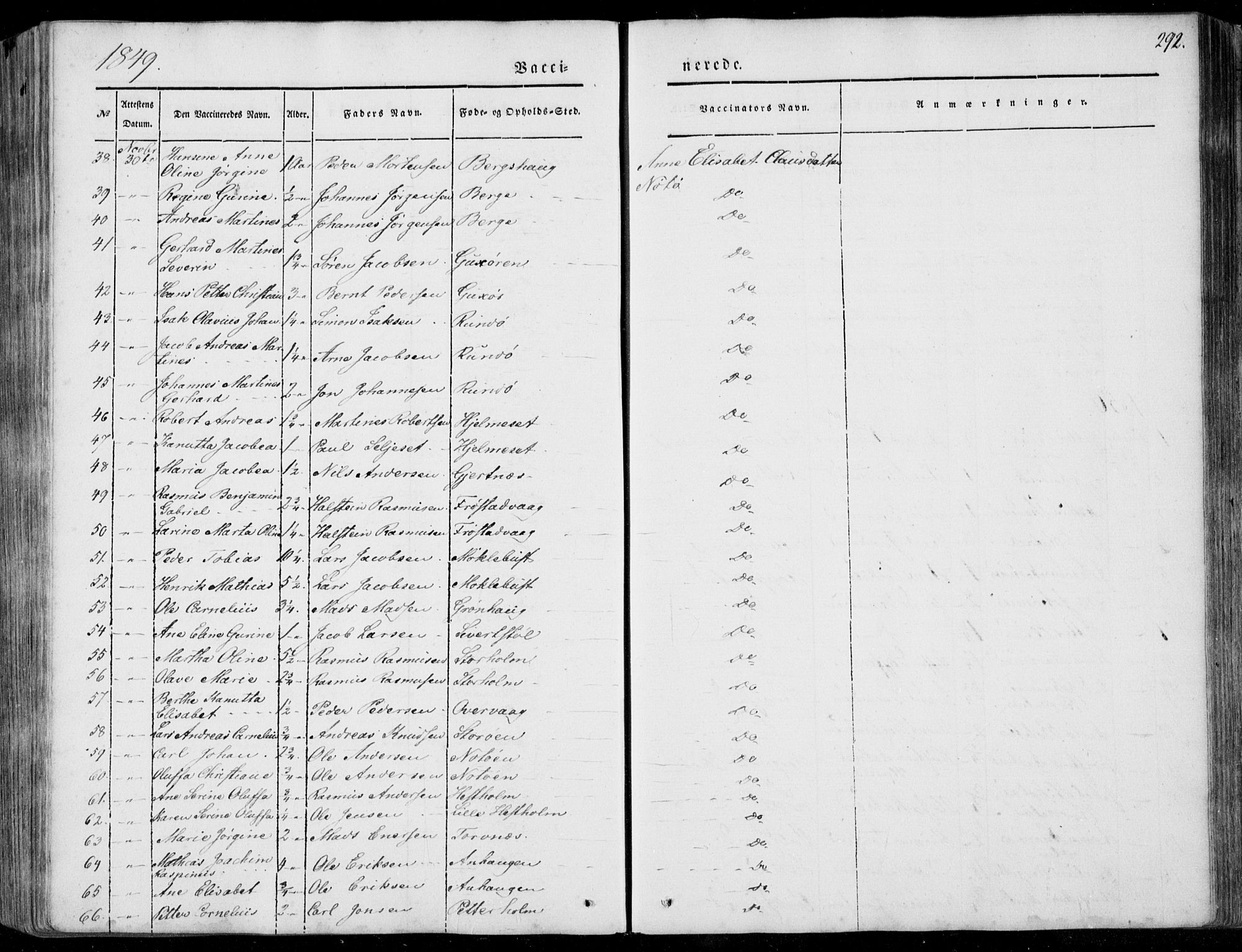 Ministerialprotokoller, klokkerbøker og fødselsregistre - Møre og Romsdal, AV/SAT-A-1454/507/L0070: Parish register (official) no. 507A05, 1842-1873, p. 292