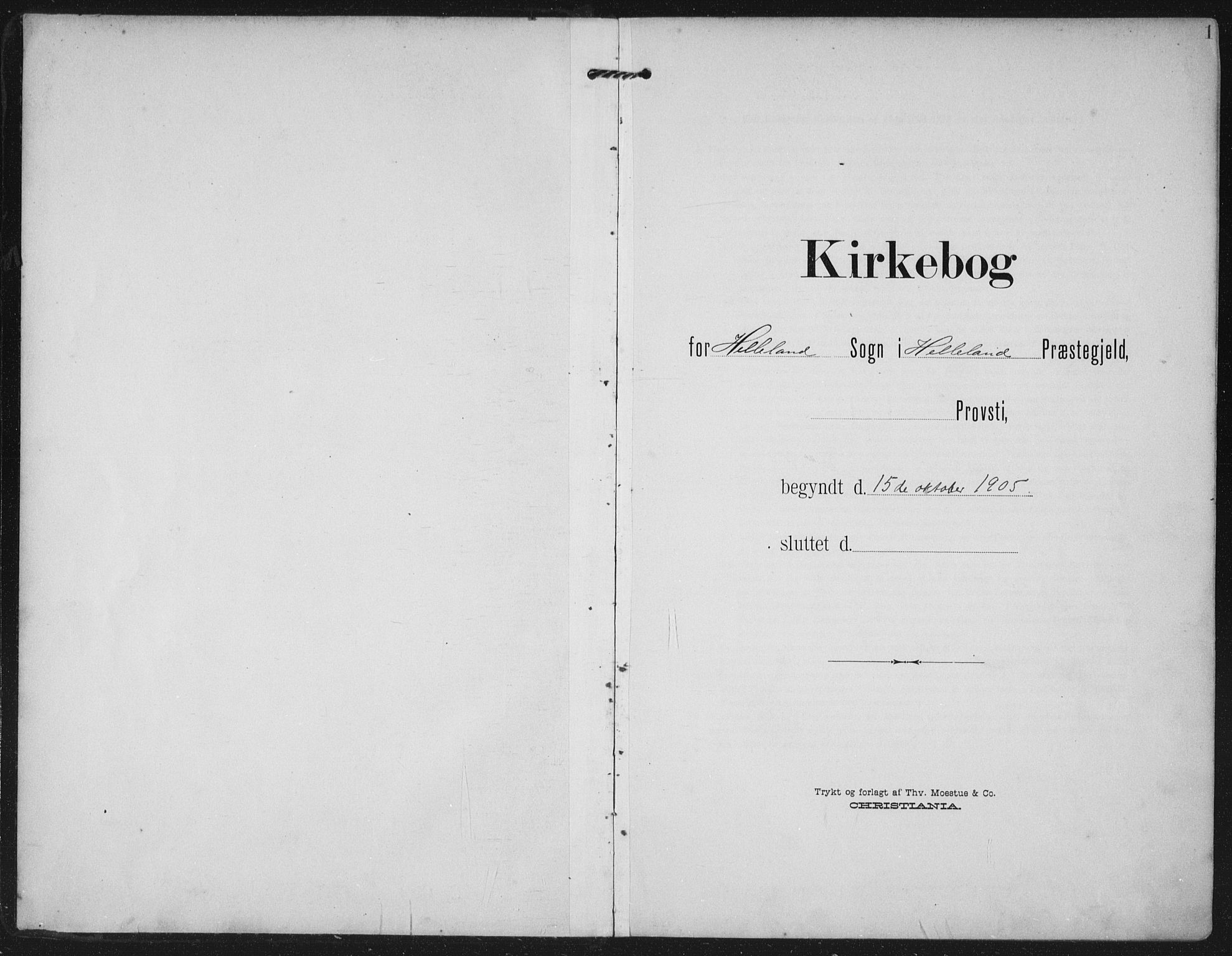 Helleland sokneprestkontor, AV/SAST-A-101810: Parish register (official) no. A 12, 1906-1923, p. 1