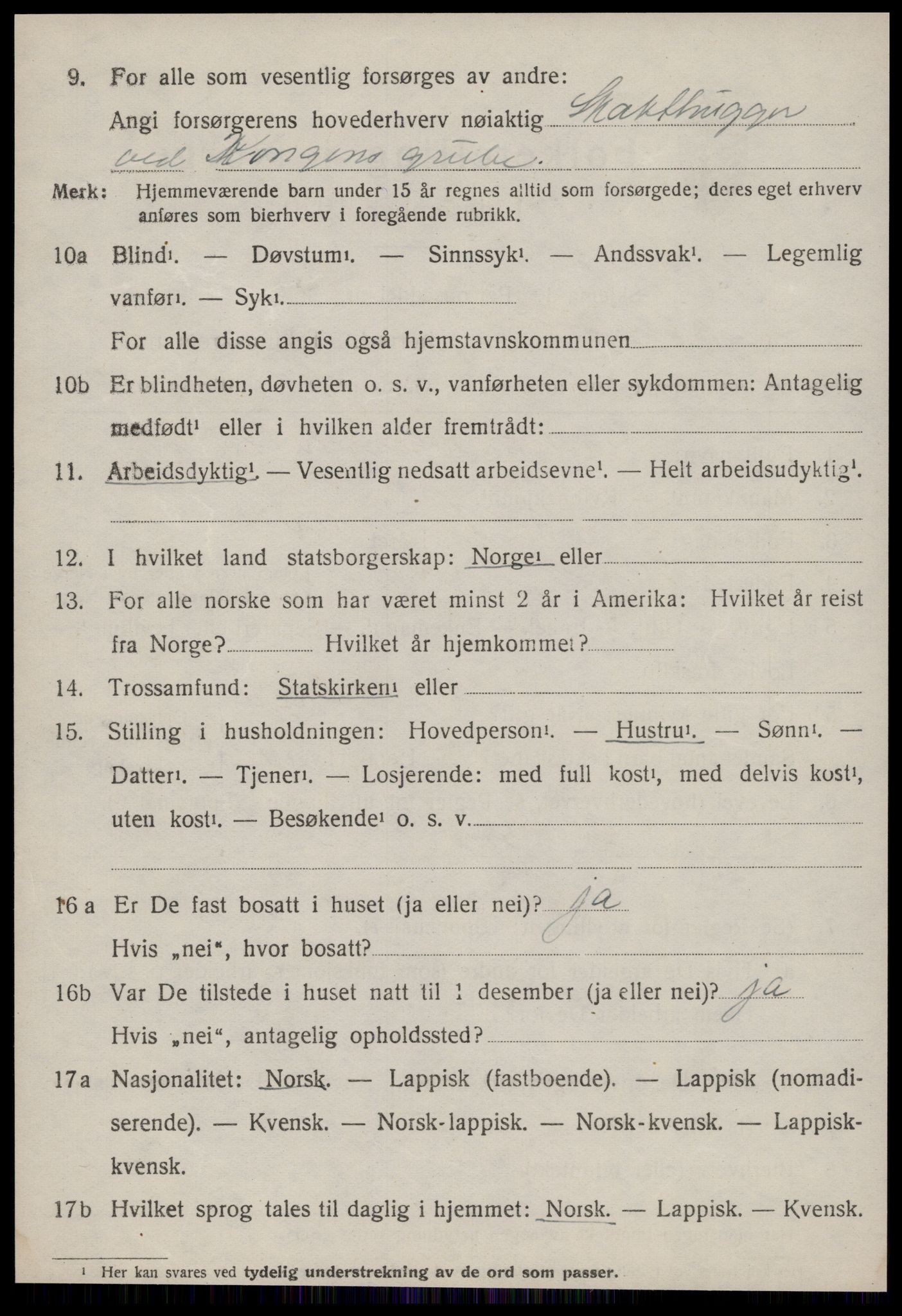 SAT, 1920 census for Røros, 1920, p. 7707