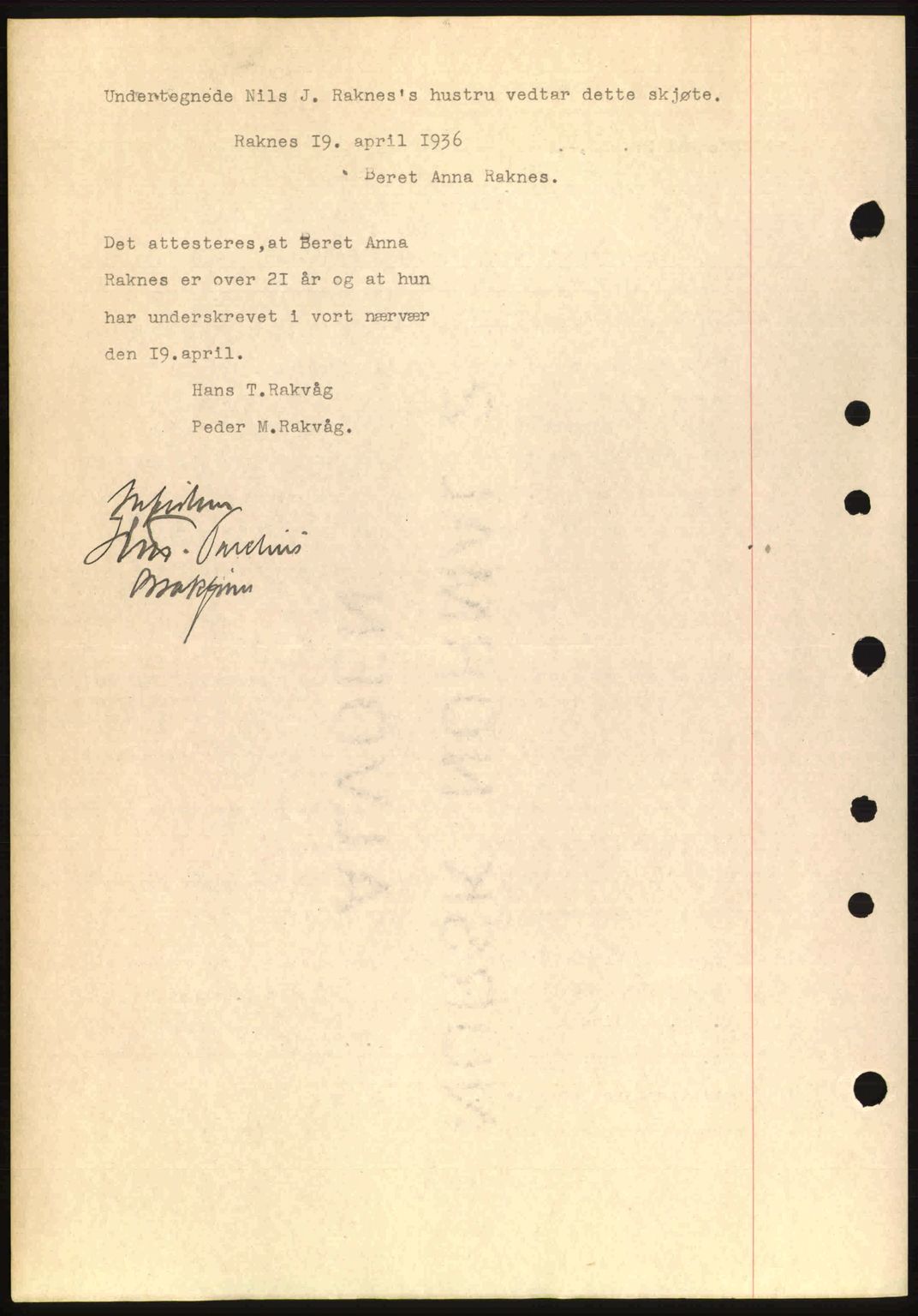 Romsdal sorenskriveri, AV/SAT-A-4149/1/2/2C: Mortgage book no. A1, 1936-1936, Diary no: : 948/1936