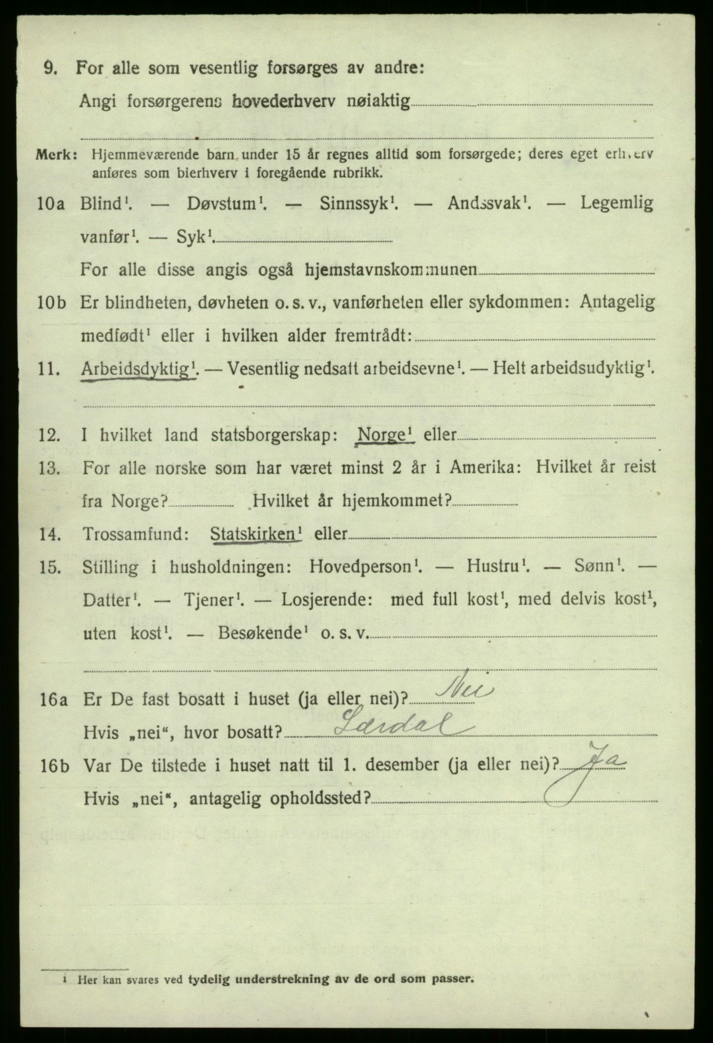 SAB, 1920 census for Kyrkjebø, 1920, p. 5944