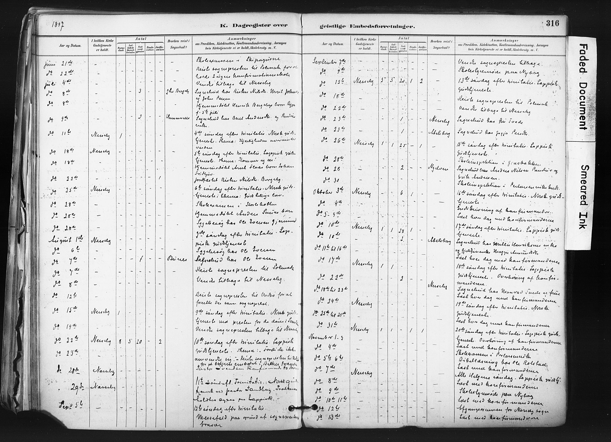 Nesseby sokneprestkontor, AV/SATØ-S-1330/H/Ha/L0006kirke: Parish register (official) no. 6, 1885-1985, p. 316