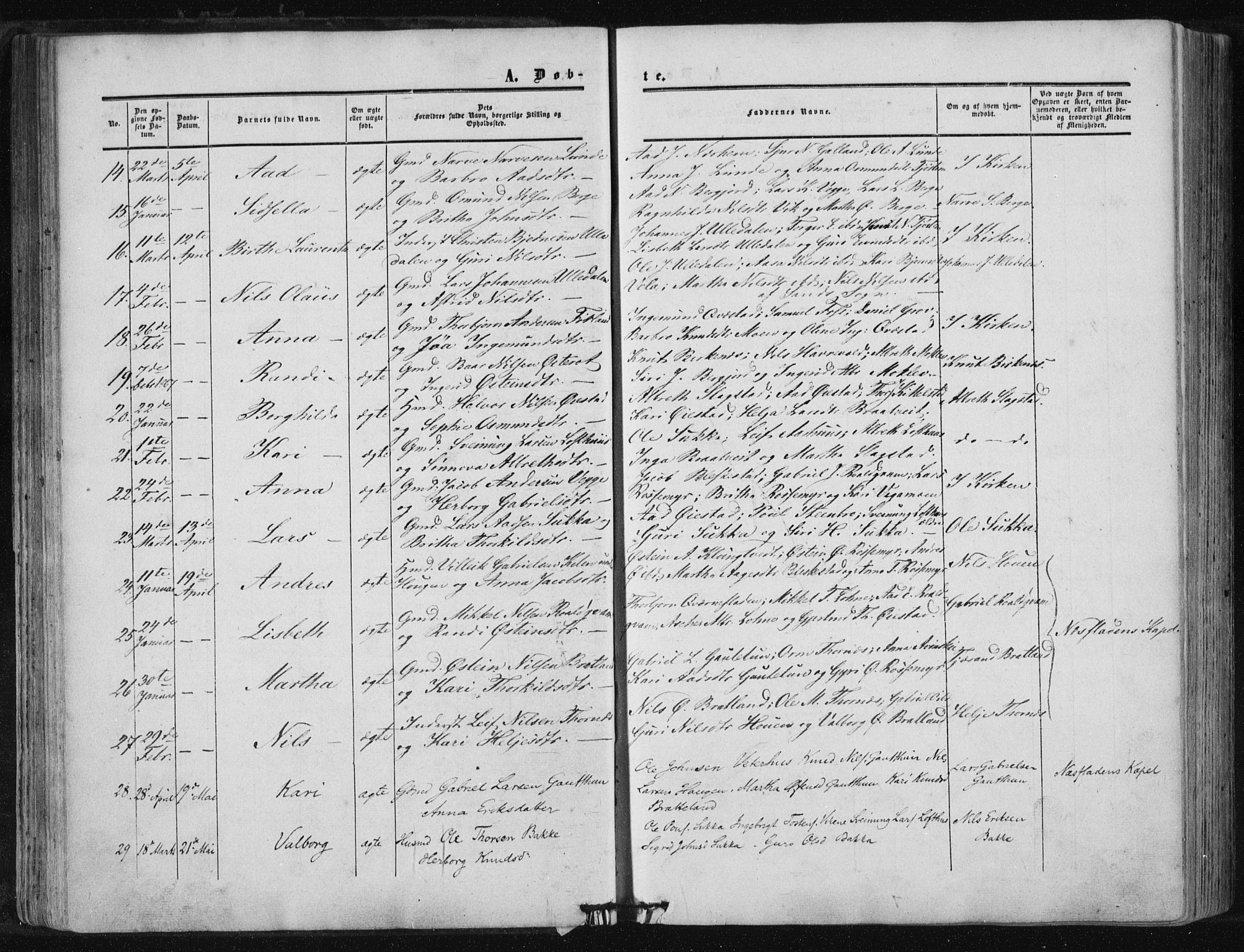 Suldal sokneprestkontor, AV/SAST-A-101845/01/IV/L0009: Parish register (official) no. A 9, 1854-1868