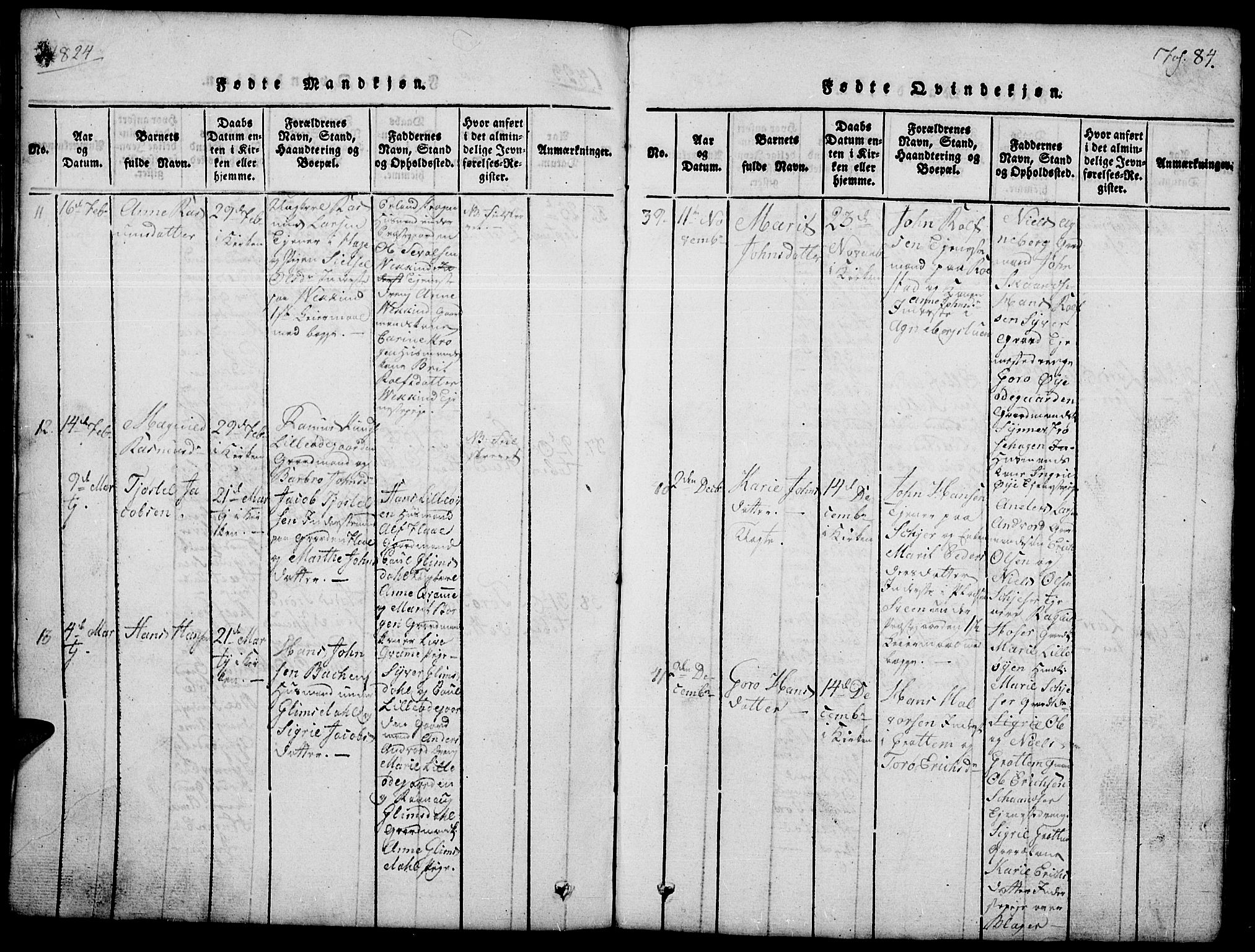 Lom prestekontor, AV/SAH-PREST-070/L/L0001: Parish register (copy) no. 1, 1815-1836, p. 84