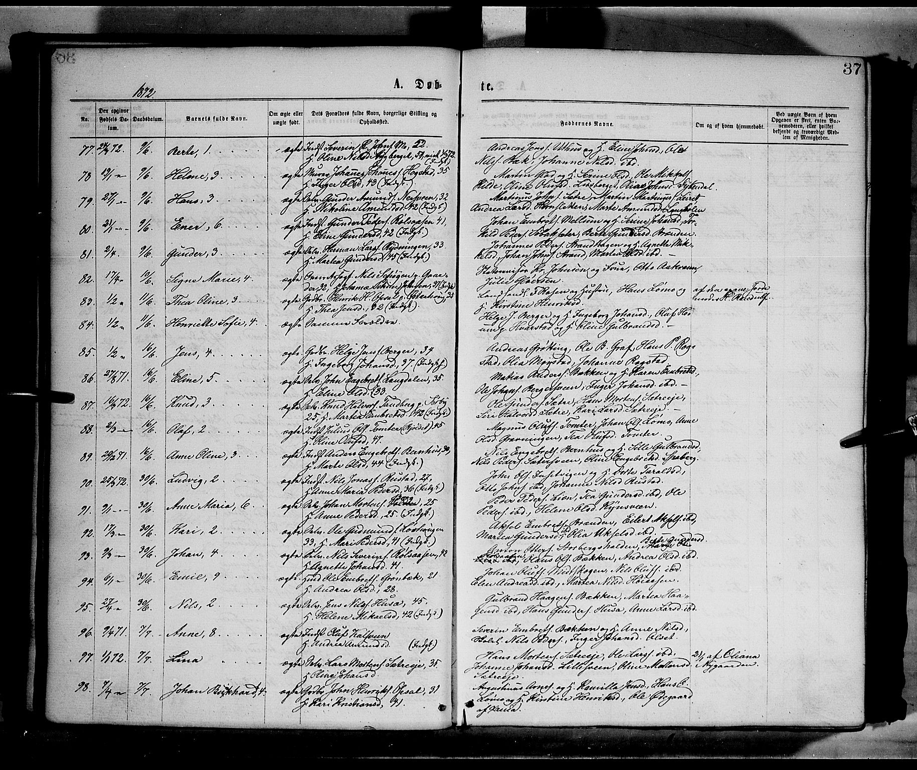 Elverum prestekontor, SAH/PREST-044/H/Ha/Haa/L0011: Parish register (official) no. 11, 1869-1879, p. 37