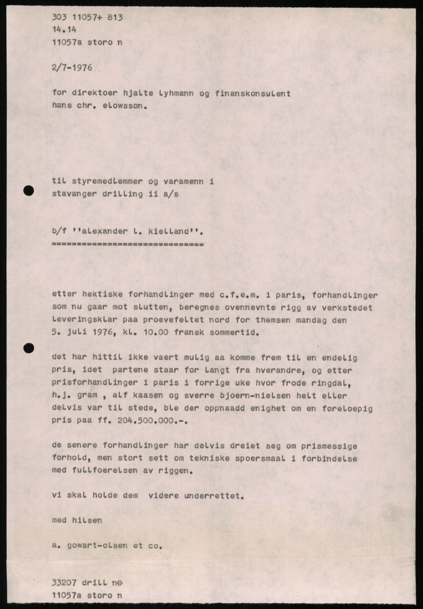 Pa 1503 - Stavanger Drilling AS, SAST/A-101906/A/Ab/Abc/L0006: Styrekorrespondanse Stavanger Drilling II A/S, 1974-1977, p. 376