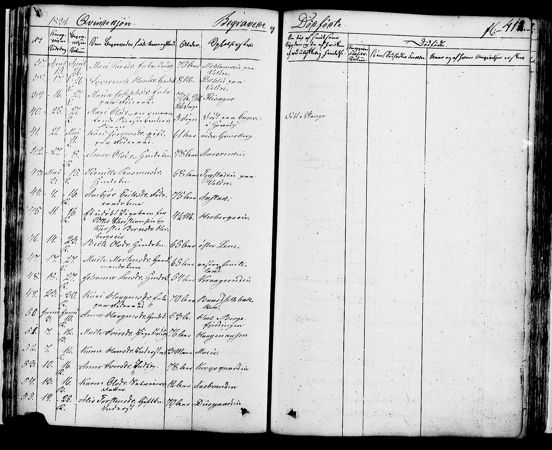 Ringsaker prestekontor, SAH/PREST-014/K/Ka/L0007: Parish register (official) no. 7B, 1826-1837, p. 412
