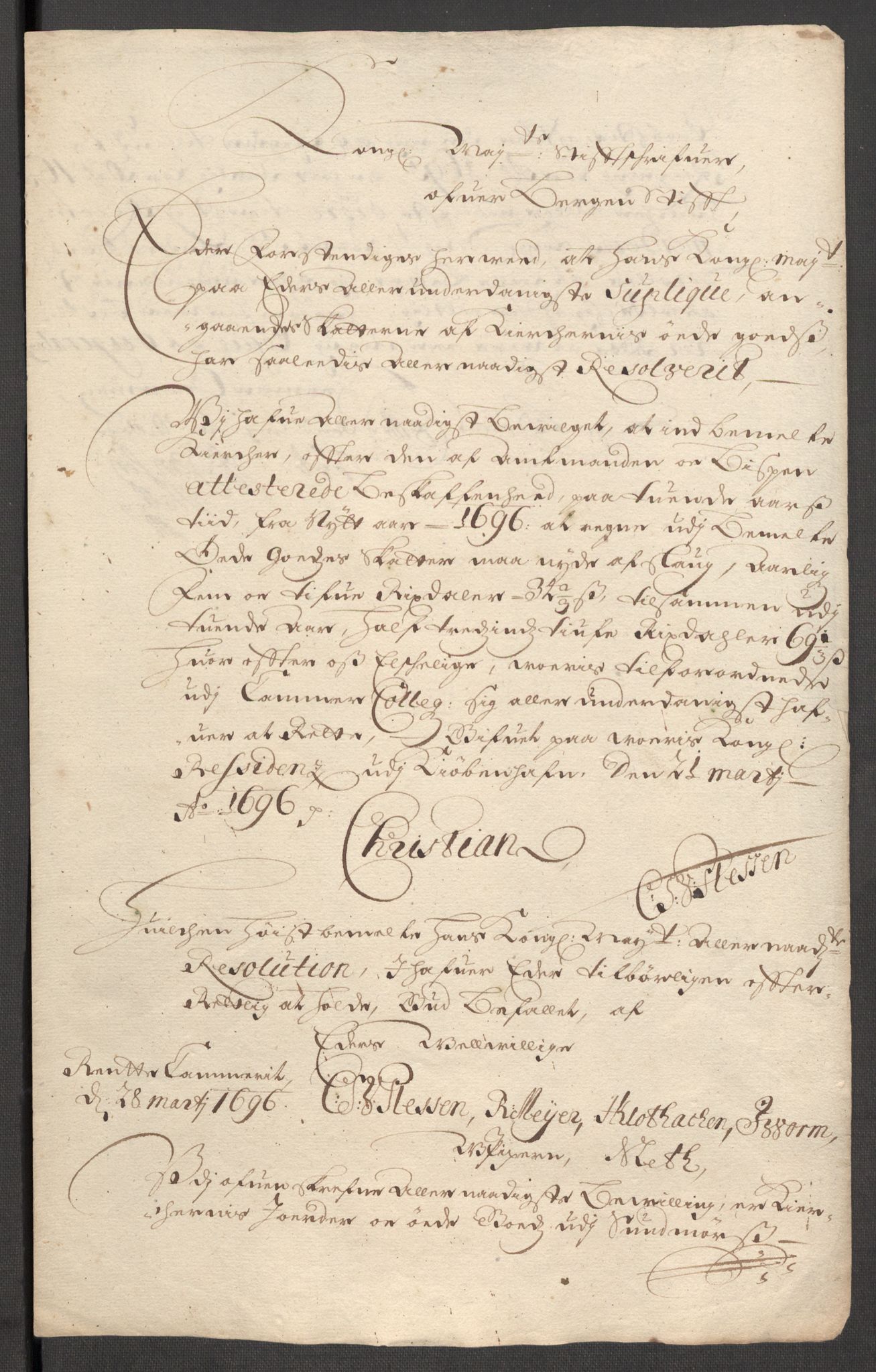 Rentekammeret inntil 1814, Reviderte regnskaper, Fogderegnskap, AV/RA-EA-4092/R54/L3556: Fogderegnskap Sunnmøre, 1696-1698, p. 120