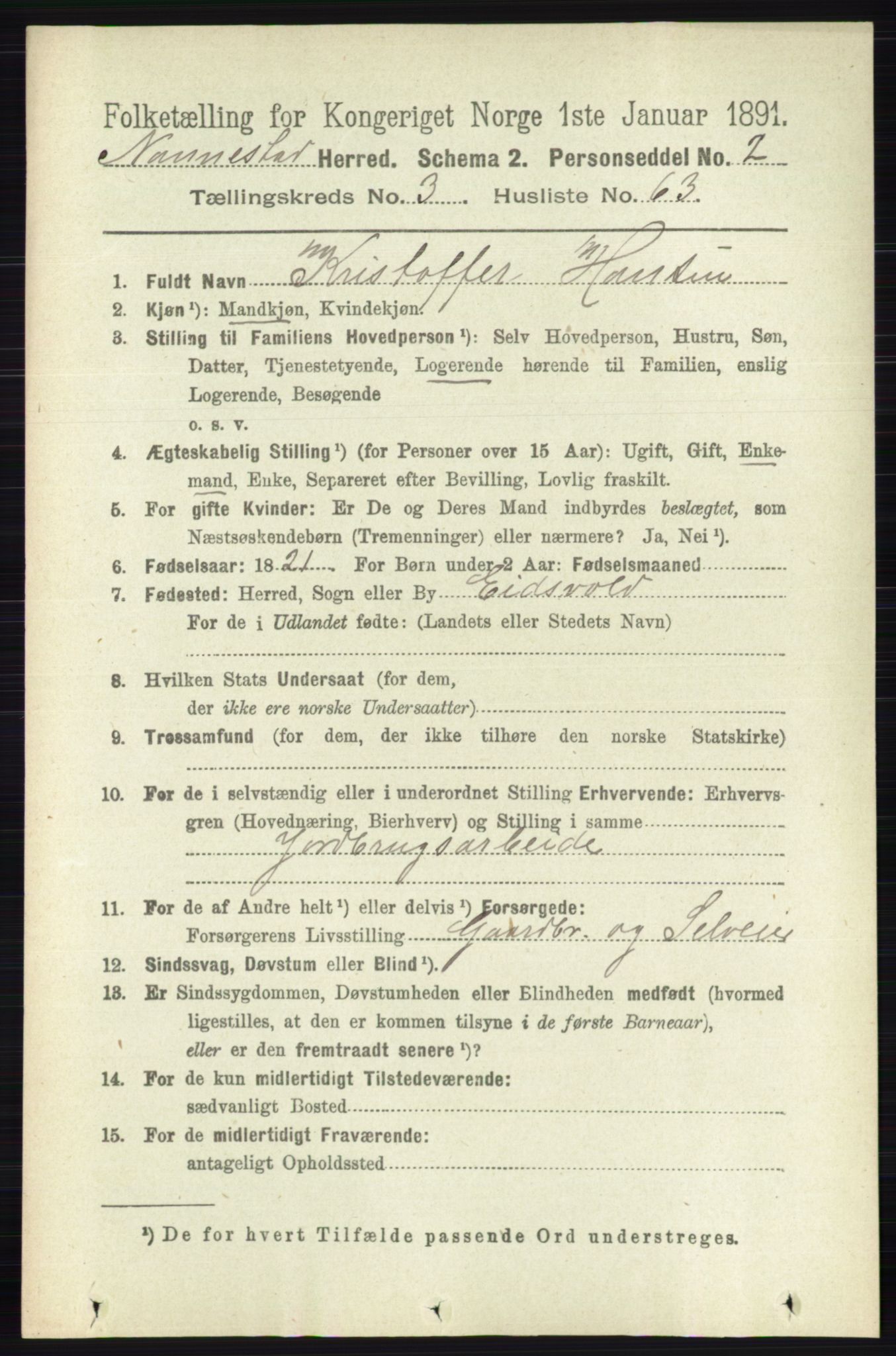 RA, 1891 census for 0238 Nannestad, 1891, p. 1831
