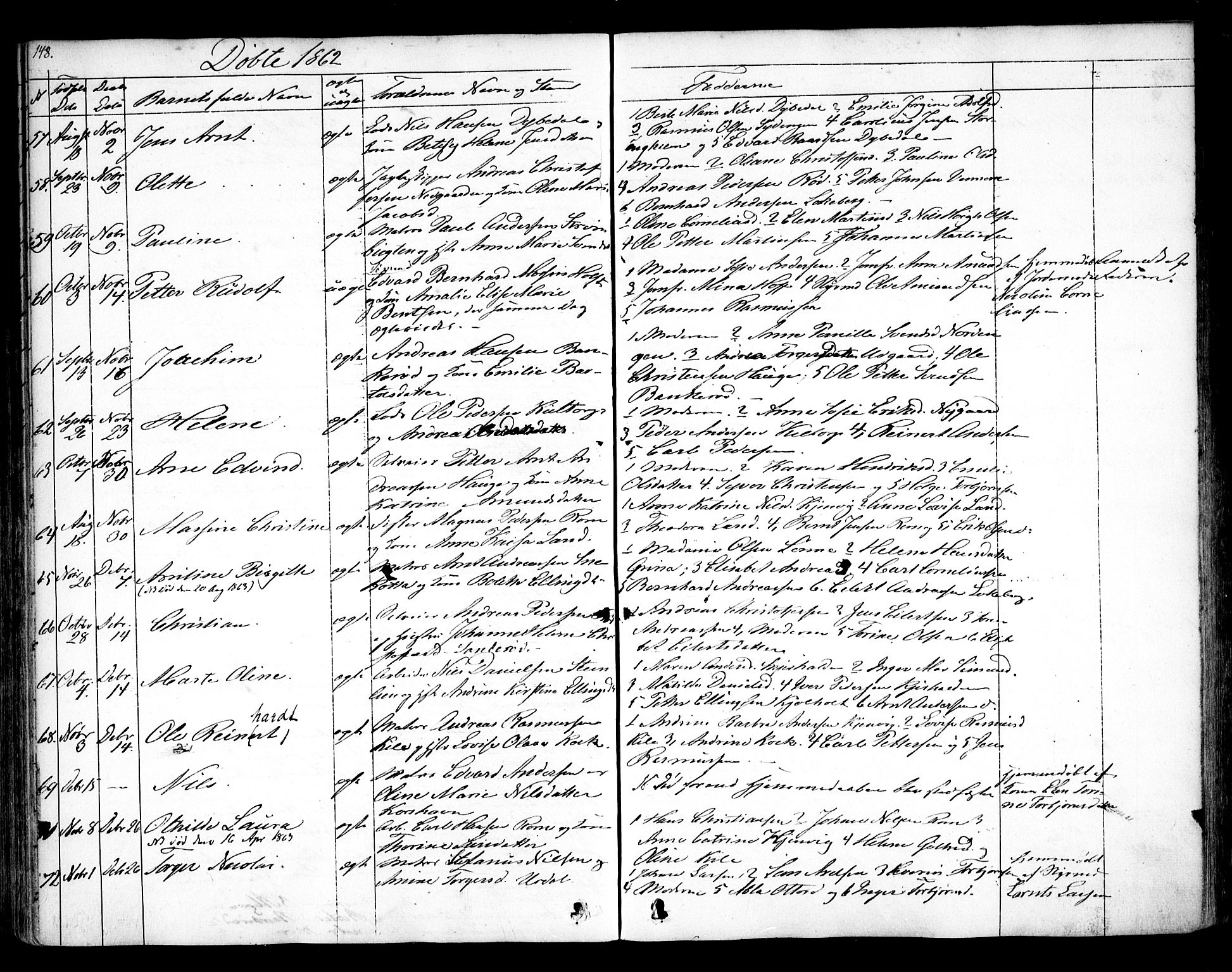 Hvaler prestekontor Kirkebøker, SAO/A-2001/F/Fa/L0006: Parish register (official) no. I 6, 1846-1863, p. 148