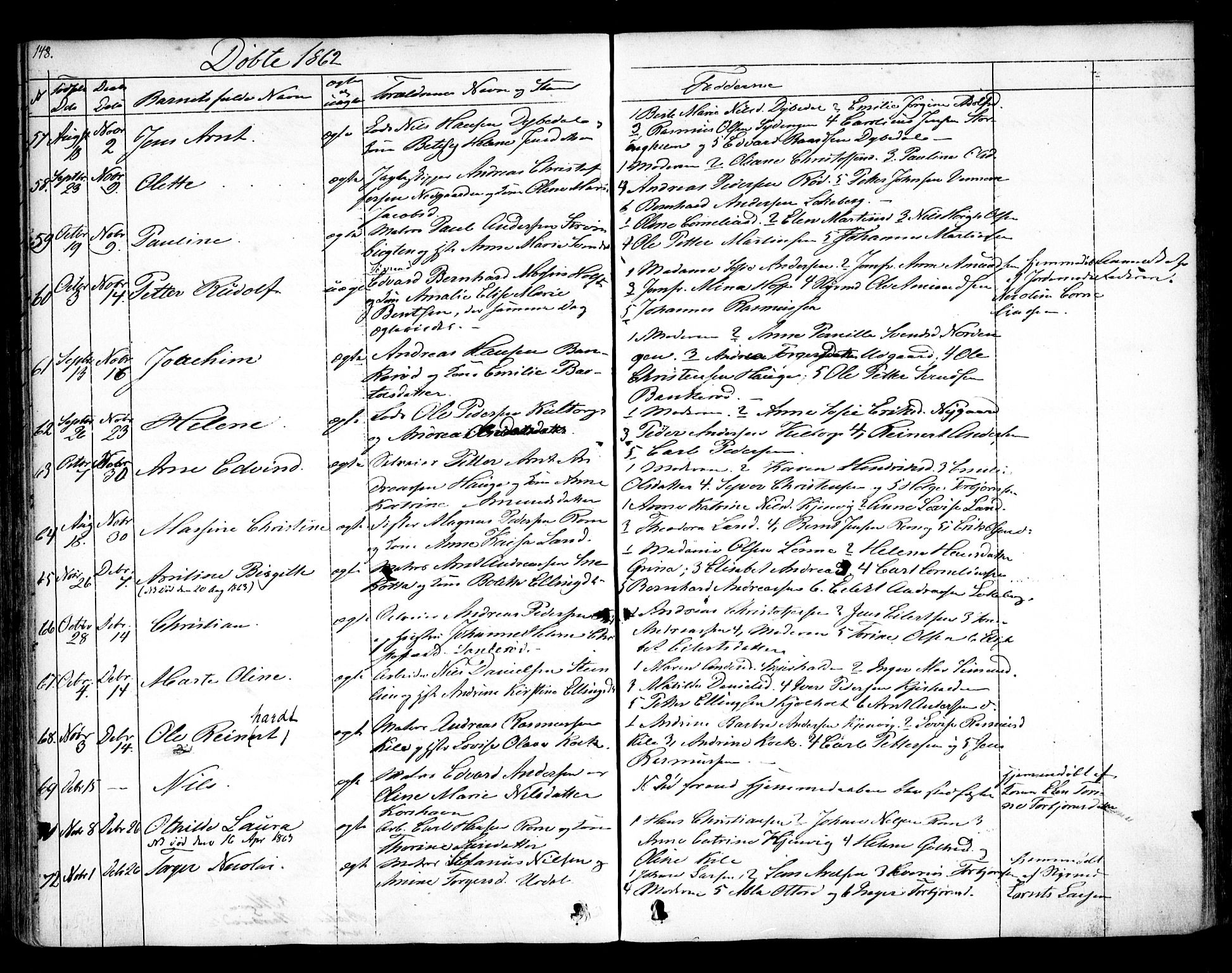 Hvaler prestekontor Kirkebøker, AV/SAO-A-2001/F/Fa/L0006: Parish register (official) no. I 6, 1846-1863, p. 148