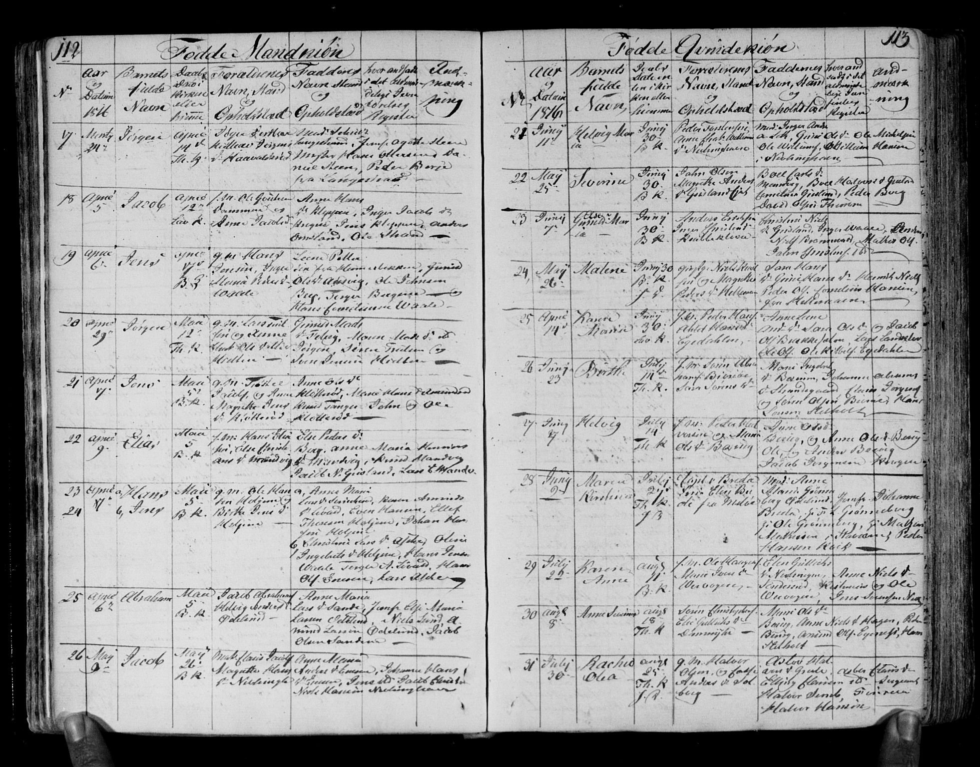 Brunlanes kirkebøker, AV/SAKO-A-342/F/Fa/L0002: Parish register (official) no. I 2, 1802-1834, p. 112-113