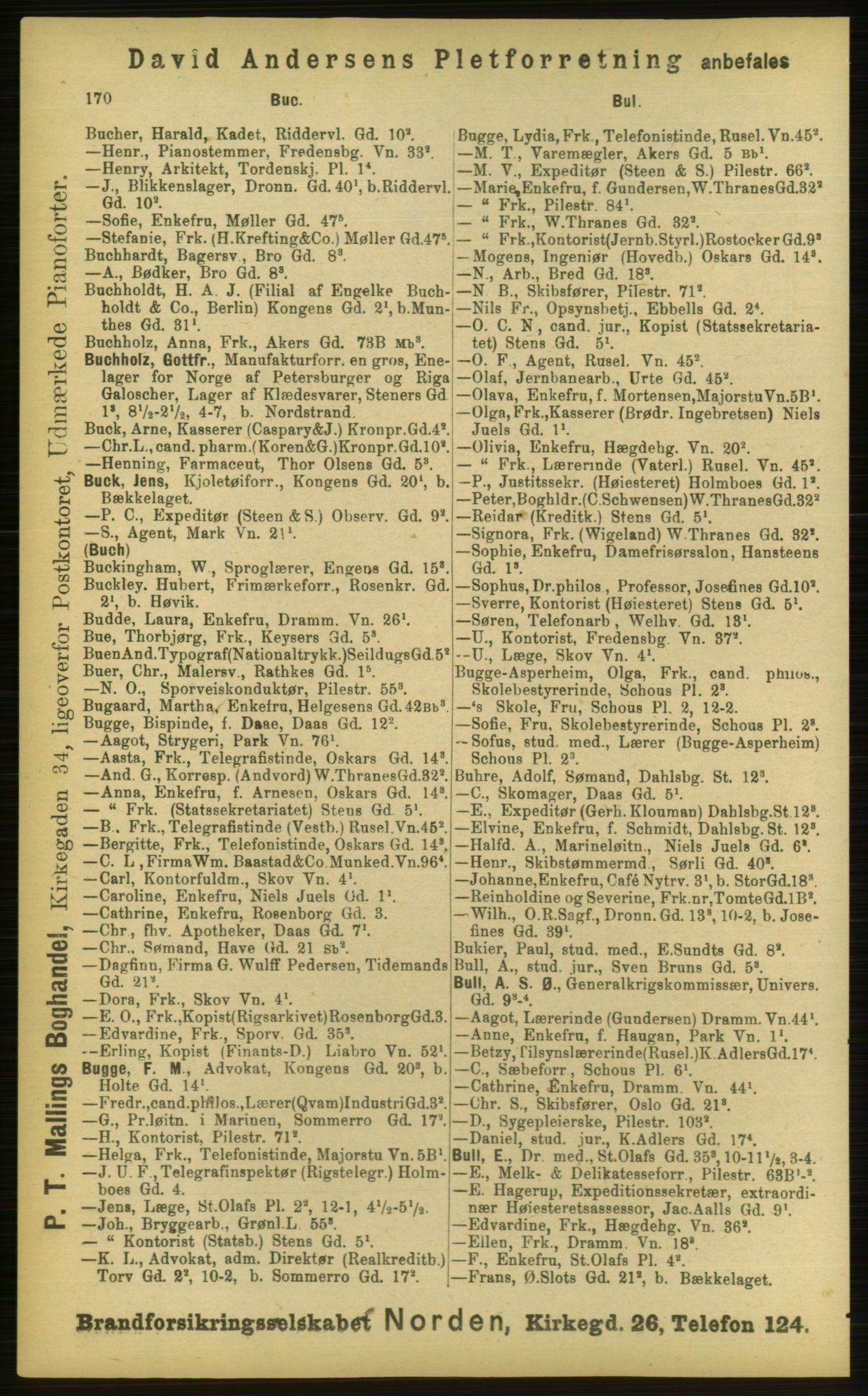 Kristiania/Oslo adressebok, PUBL/-, 1898, p. 170