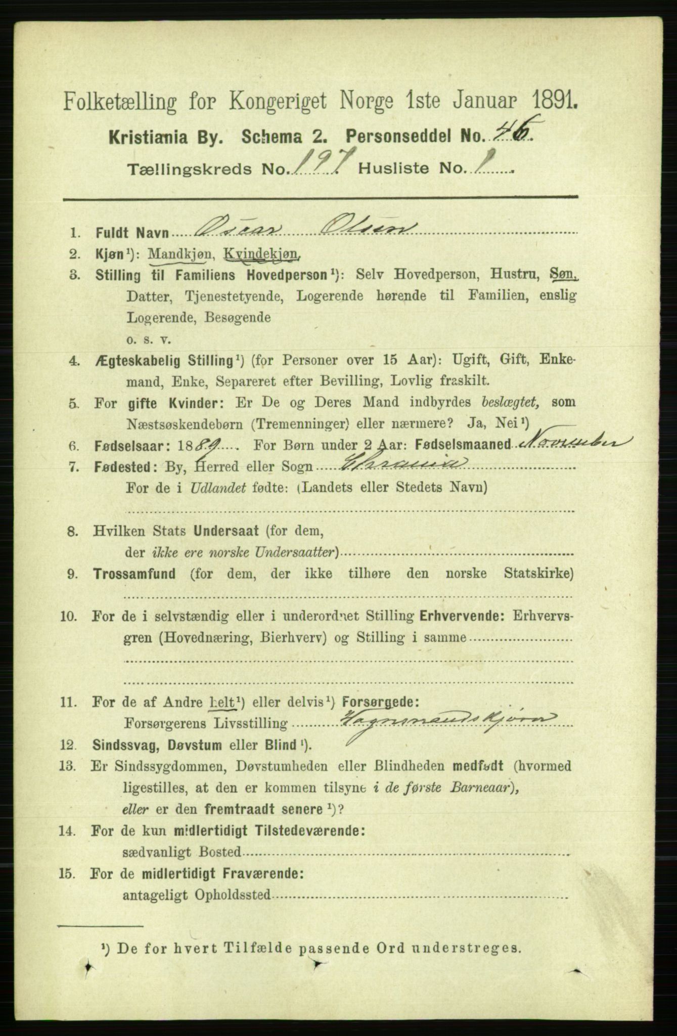 RA, 1891 census for 0301 Kristiania, 1891, p. 118845