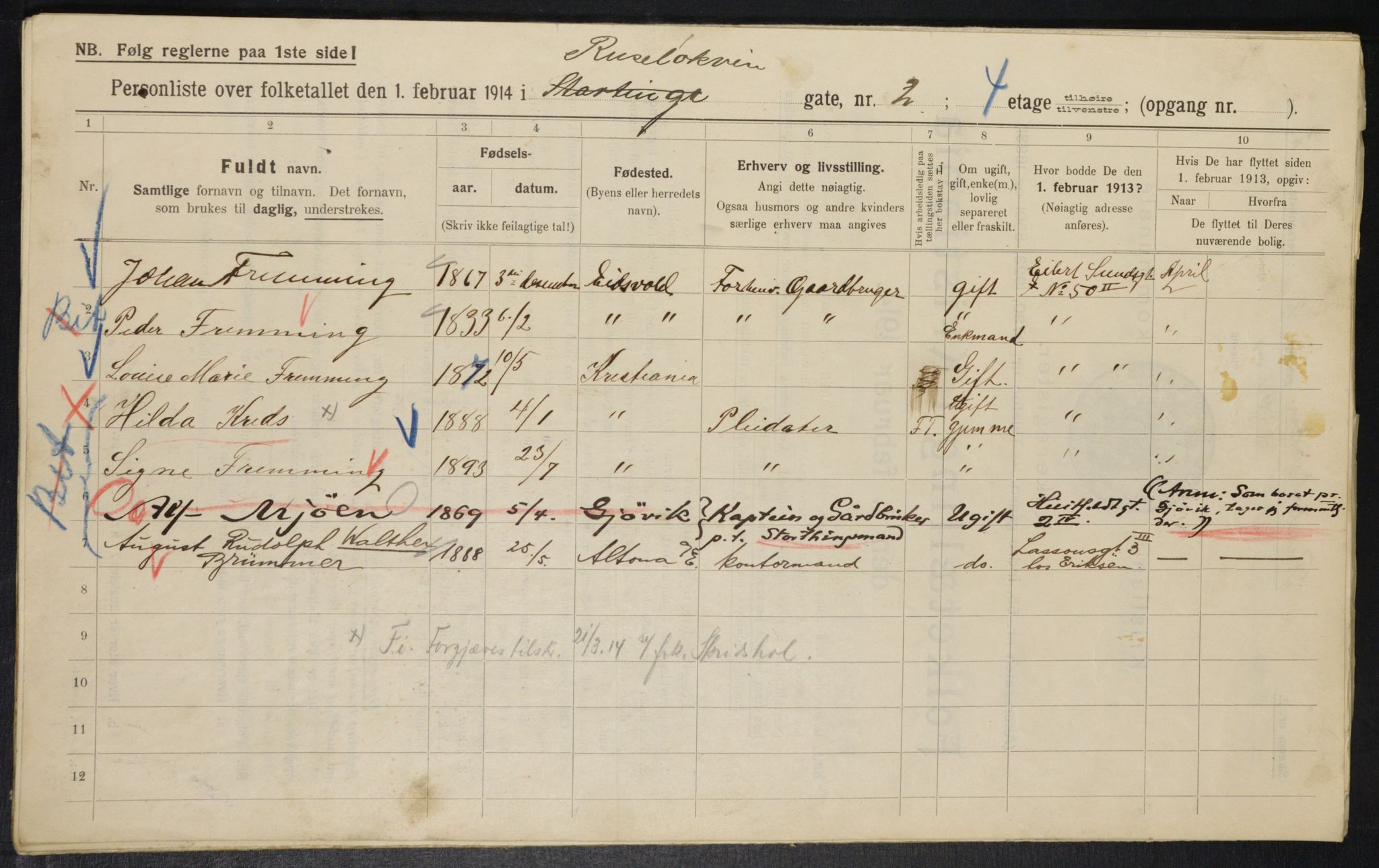 OBA, Municipal Census 1914 for Kristiania, 1914, p. 84497