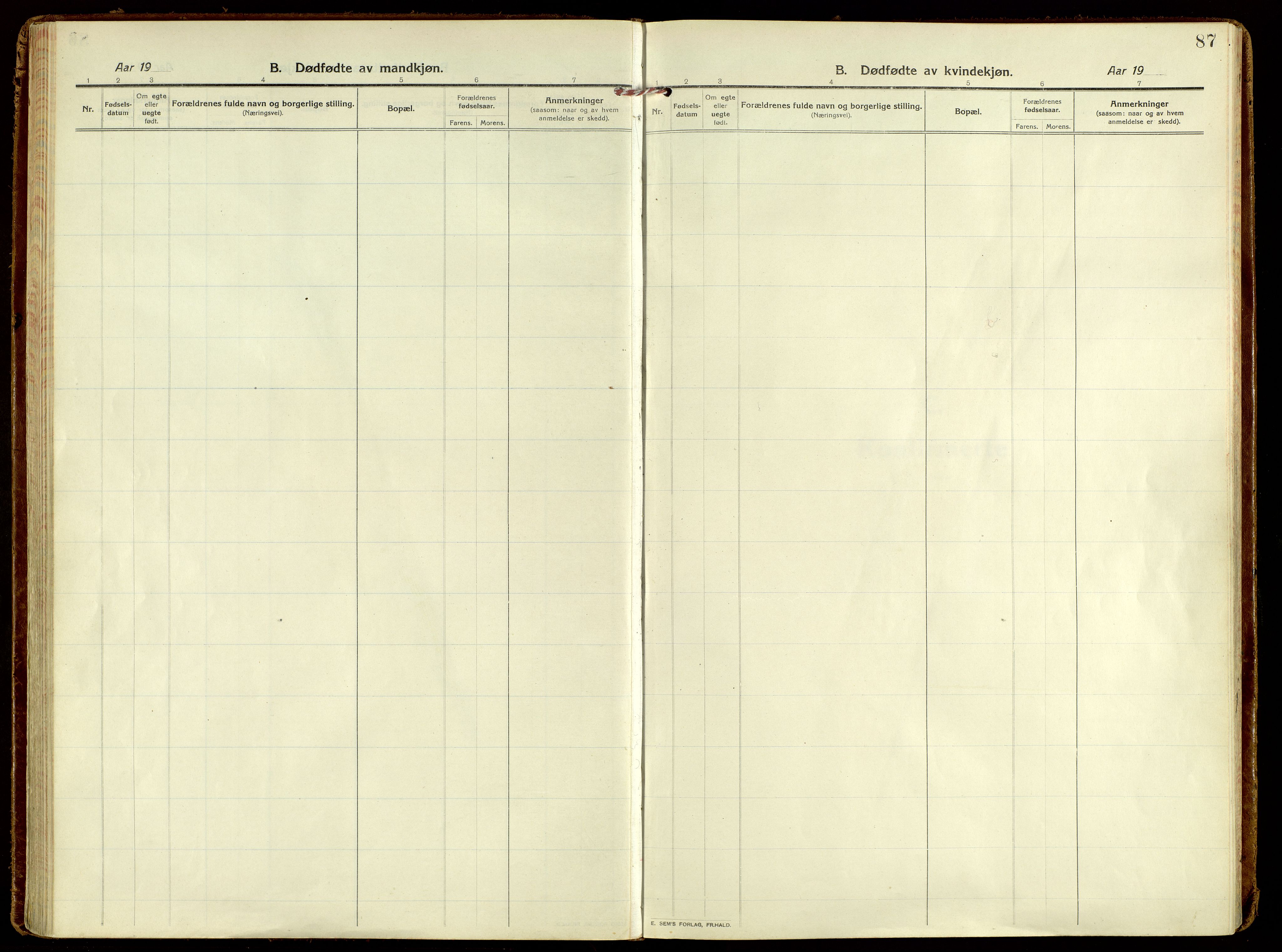 Brandbu prestekontor, SAH/PREST-114/H/Ha/Haa/L0004: Parish register (official) no. 4, 1913-1923, p. 87