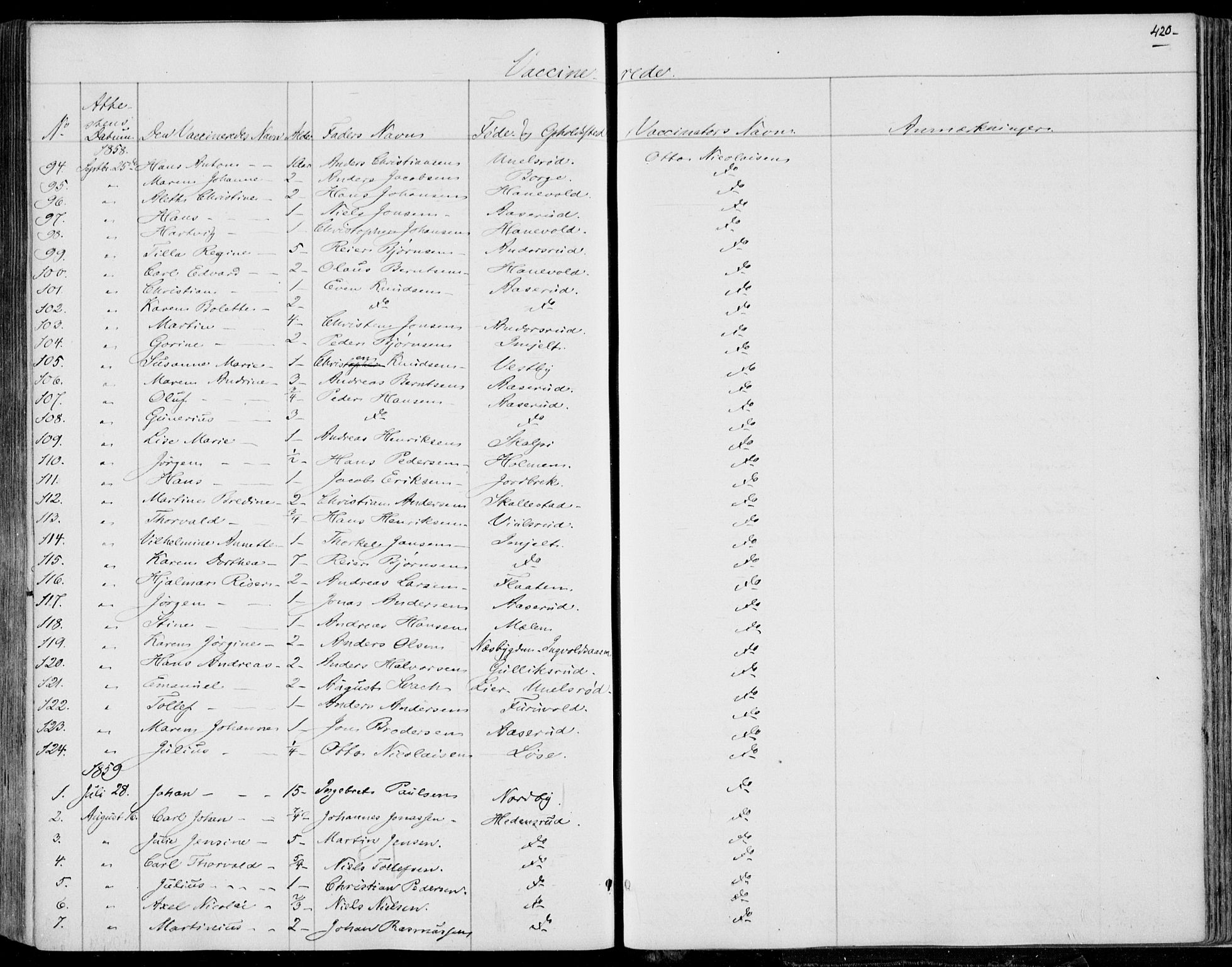 Skoger kirkebøker, SAKO/A-59/F/Fa/L0003: Parish register (official) no. I 3, 1842-1861, p. 420