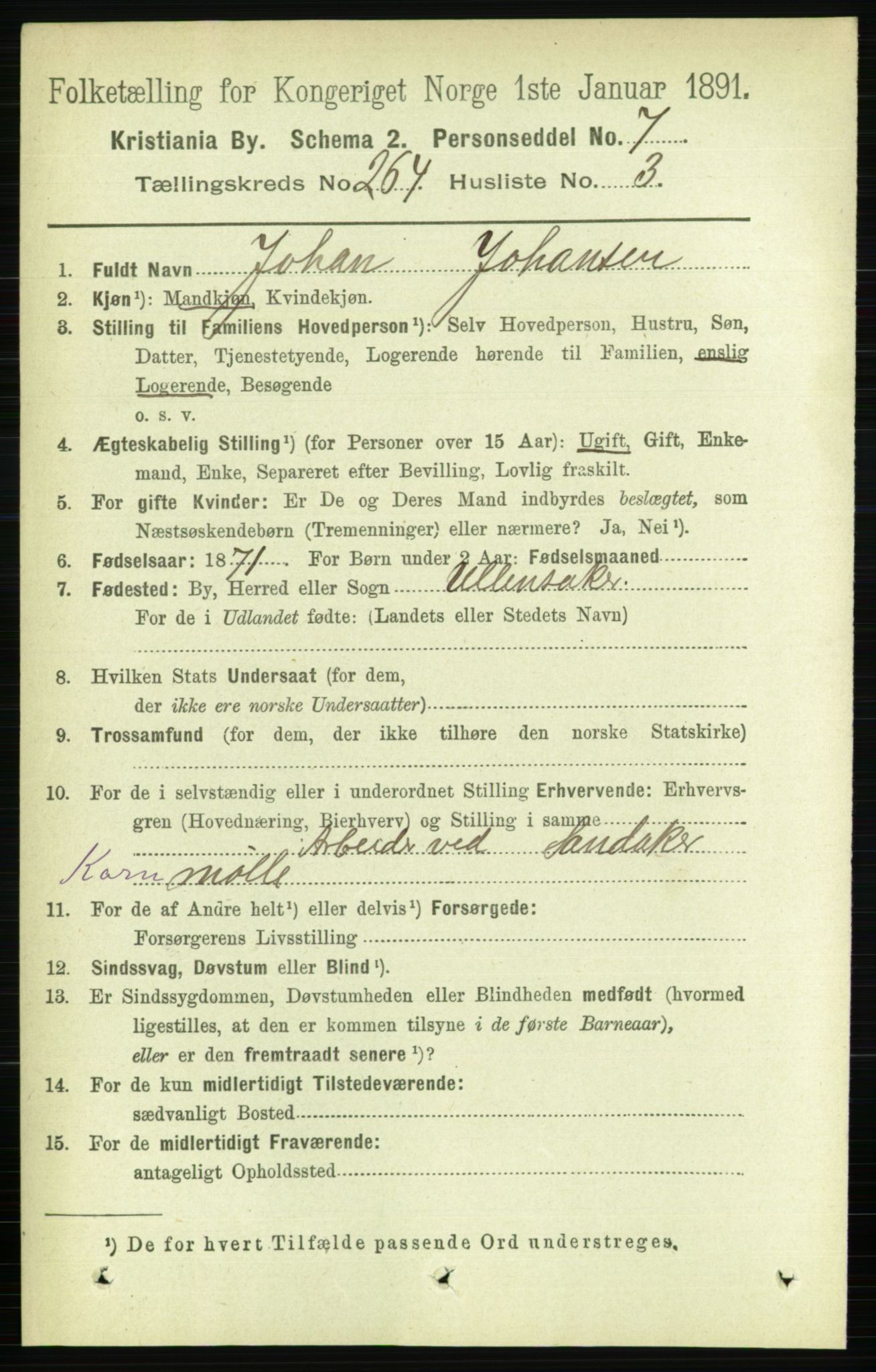 RA, 1891 census for 0301 Kristiania, 1891, p. 160452