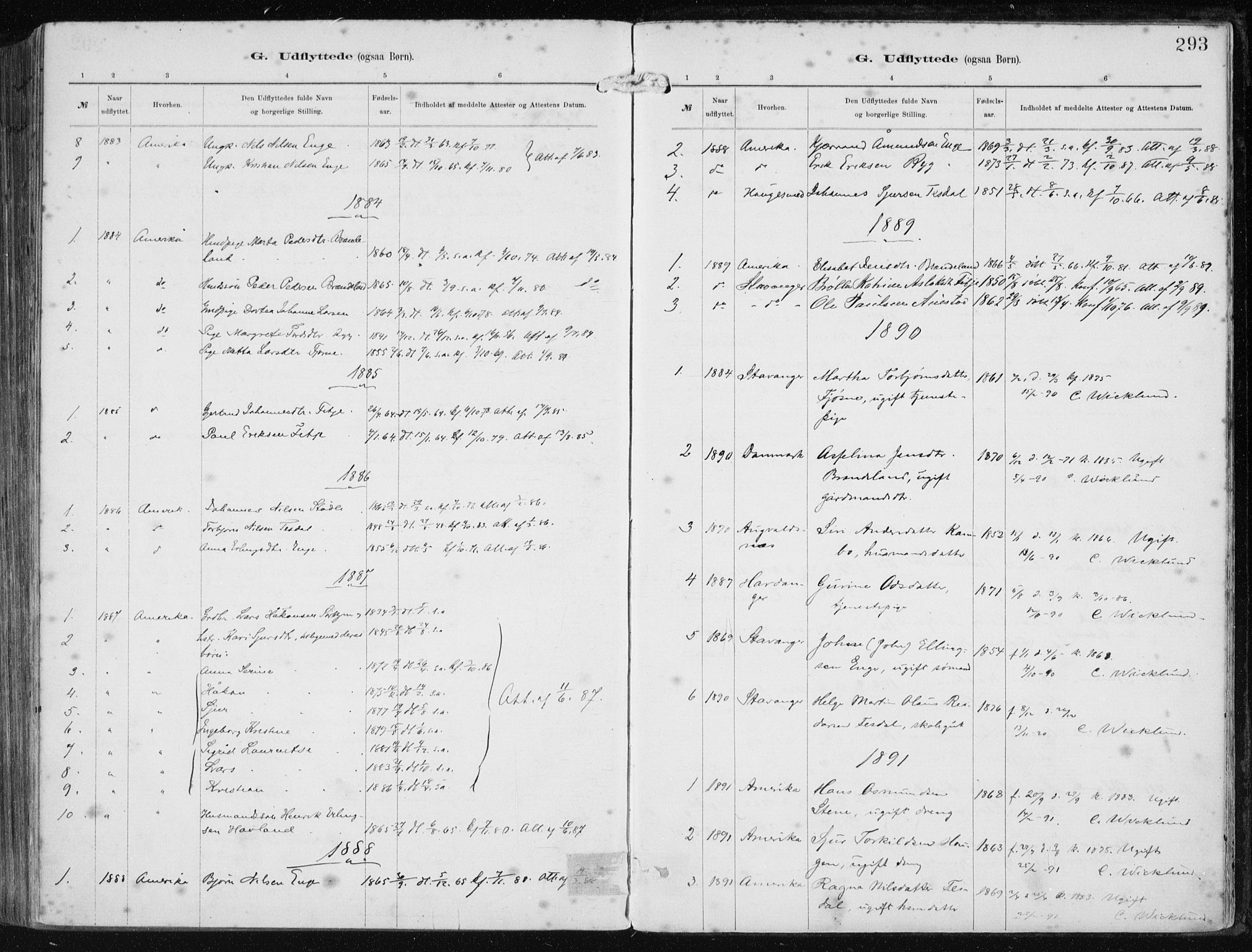 Etne sokneprestembete, SAB/A-75001/H/Haa: Parish register (official) no. B  1, 1879-1919, p. 293