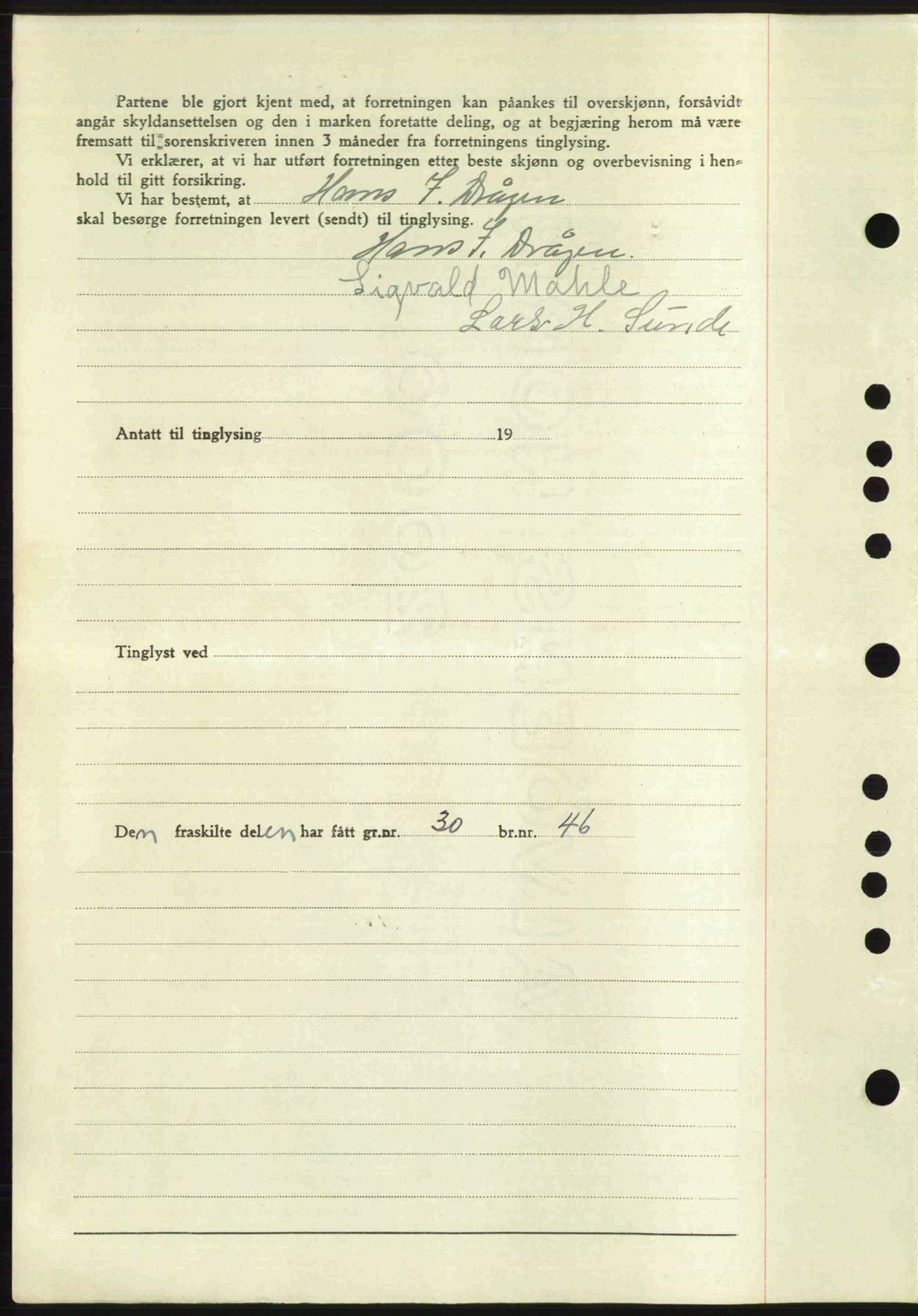 Romsdal sorenskriveri, AV/SAT-A-4149/1/2/2C: Mortgage book no. A19, 1946-1946, Diary no: : 975/1946