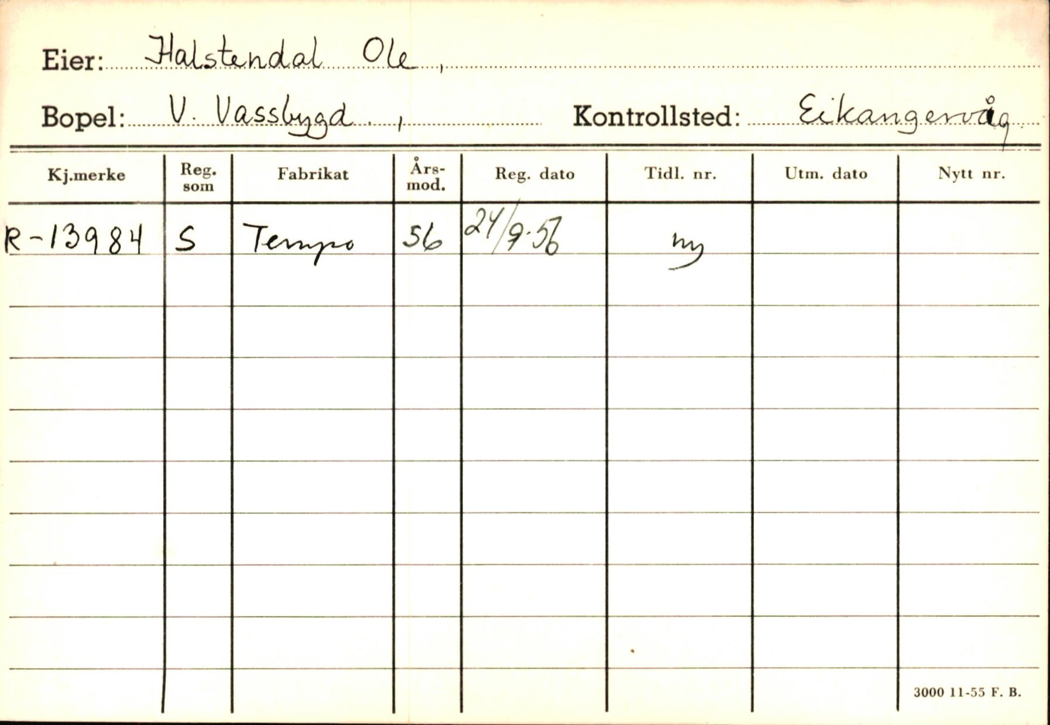 Statens vegvesen, Hordaland vegkontor, SAB/A-5201/2/Ha/L0018: R-eierkort H, 1920-1971, p. 293