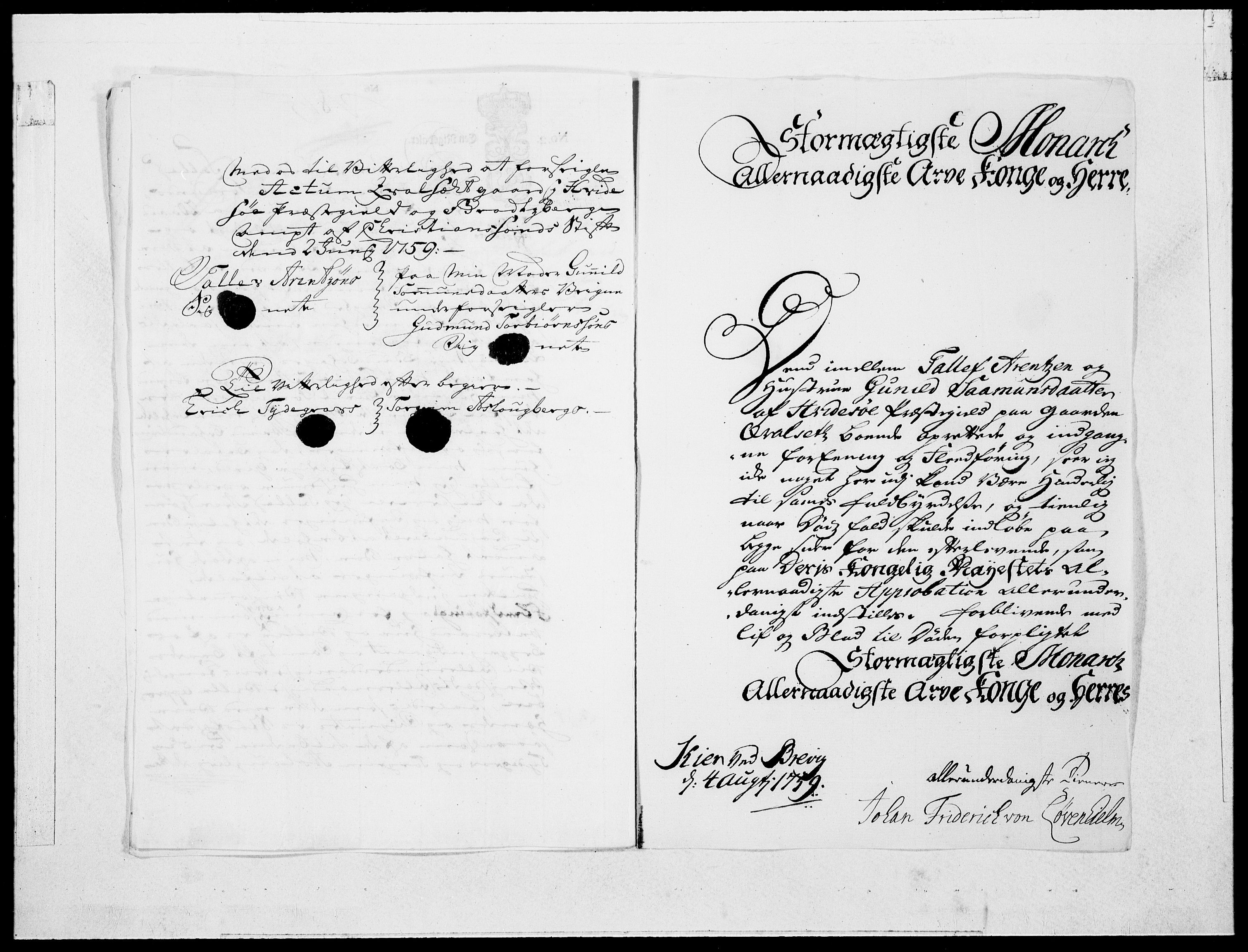 Danske Kanselli 1572-1799, AV/RA-EA-3023/F/Fc/Fcc/Fcca/L0178: Norske innlegg 1572-1799, 1759, p. 130