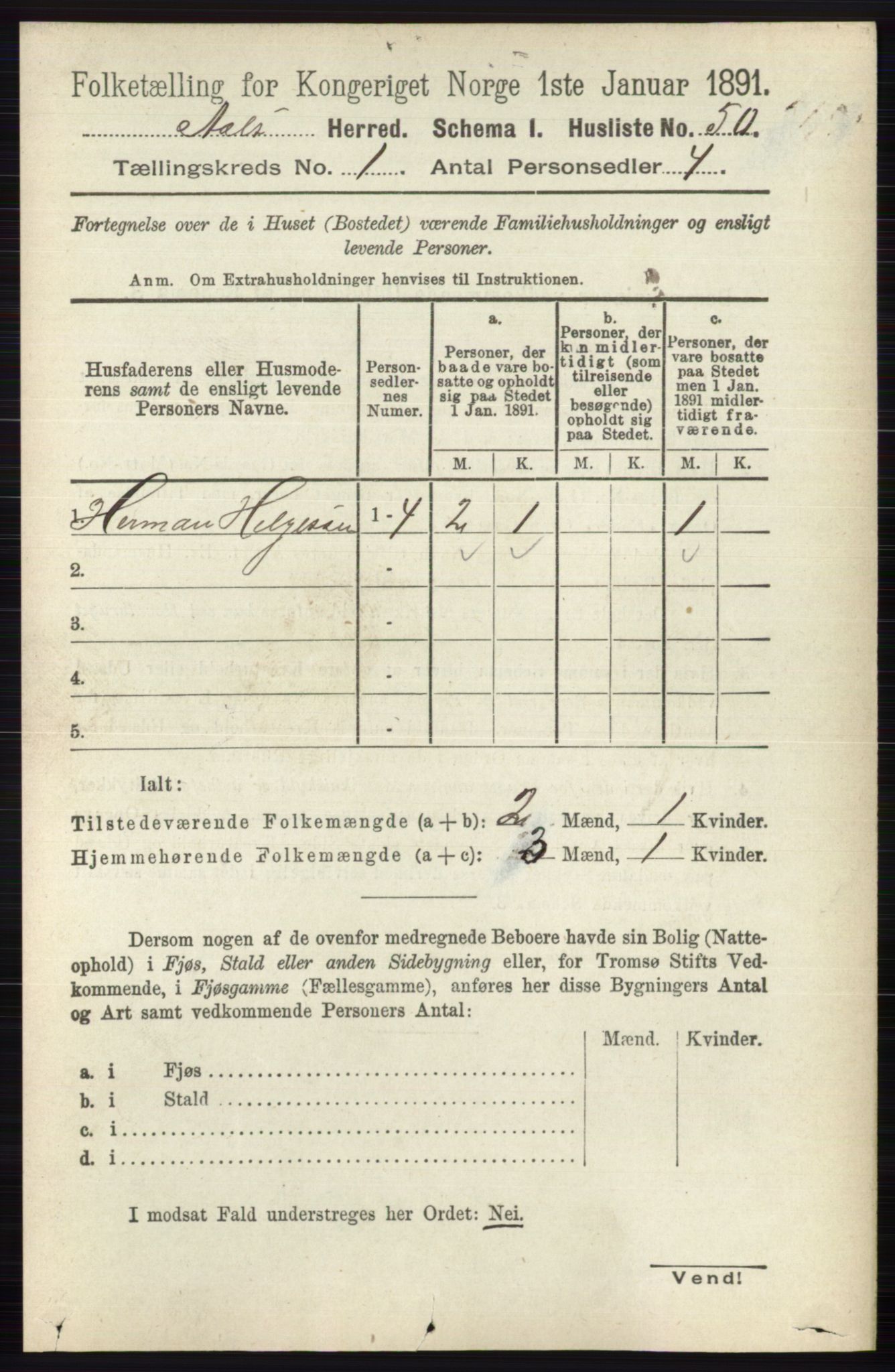 RA, 1891 census for 0619 Ål, 1891, p. 93