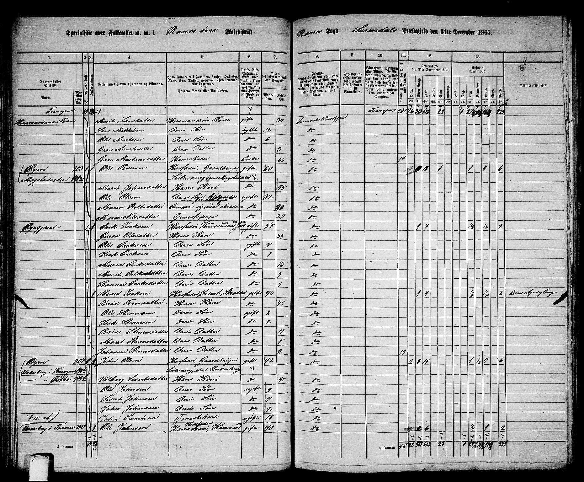 RA, 1865 census for Surnadal, 1865, p. 71