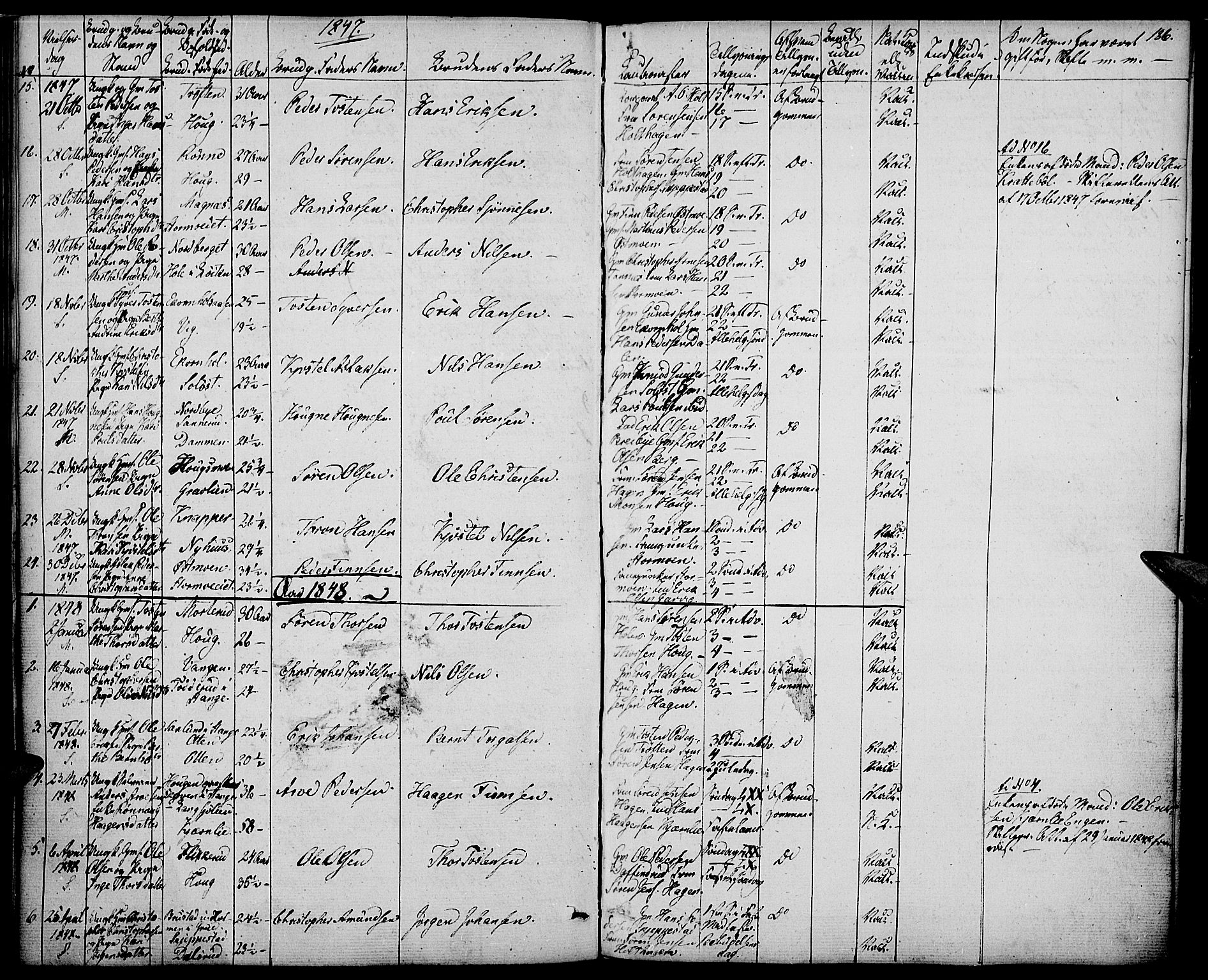 Nord-Odal prestekontor, AV/SAH-PREST-032/H/Ha/Haa/L0002: Parish register (official) no. 2, 1839-1850, p. 186