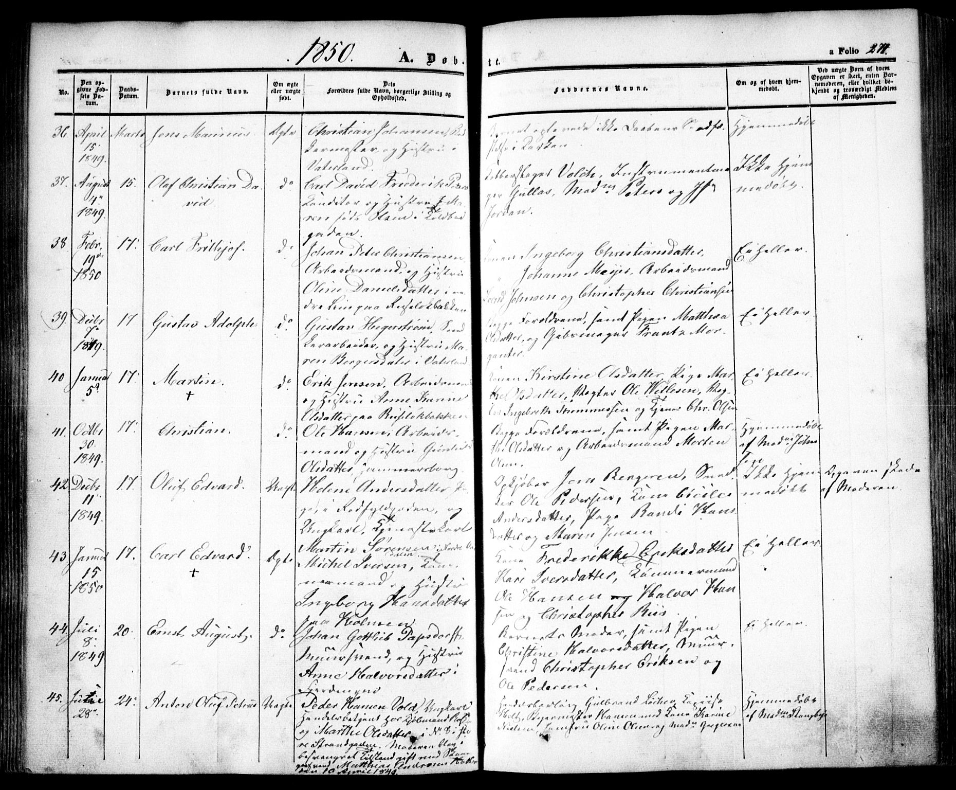 Oslo domkirke Kirkebøker, SAO/A-10752/F/Fa/L0013: Parish register (official) no. 13, 1844-1864, p. 271
