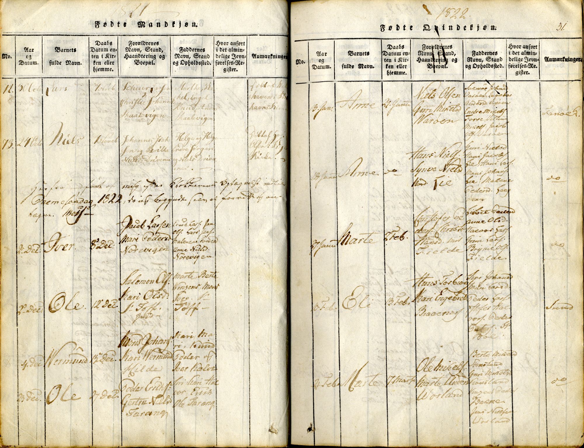 Sund sokneprestembete, AV/SAB-A-99930: Parish register (official) no. A 11, 1814-1825, p. 31