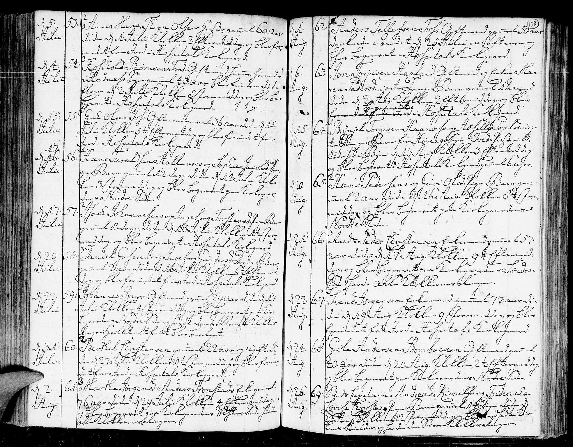 Kristiansand domprosti, AV/SAK-1112-0006/F/Fa/L0004: Parish register (official) no. A 4, 1762-1794, p. 138