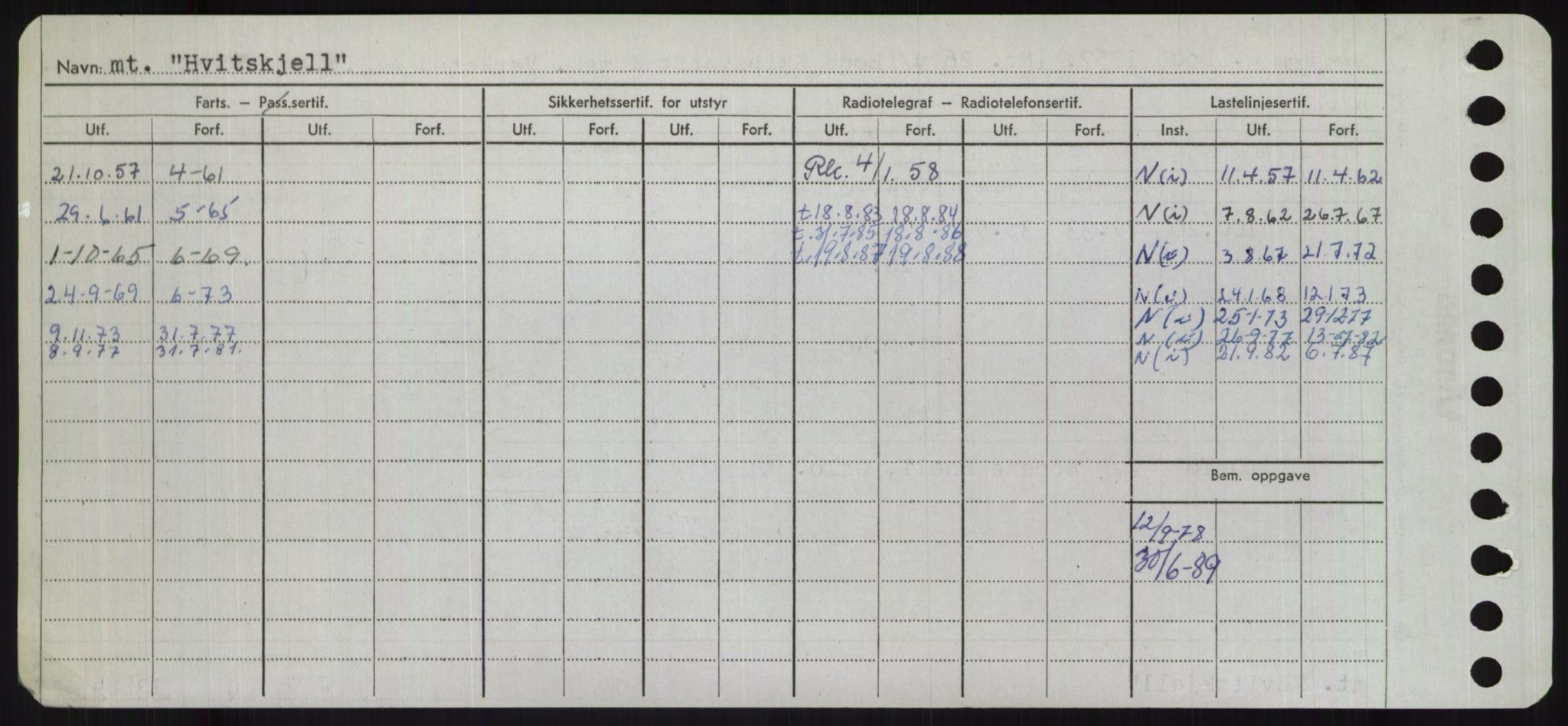 Sjøfartsdirektoratet med forløpere, Skipsmålingen, RA/S-1627/H/Ha/L0003/0001: Fartøy, Hilm-Mar / Fartøy, Hilm-Kol, p. 166