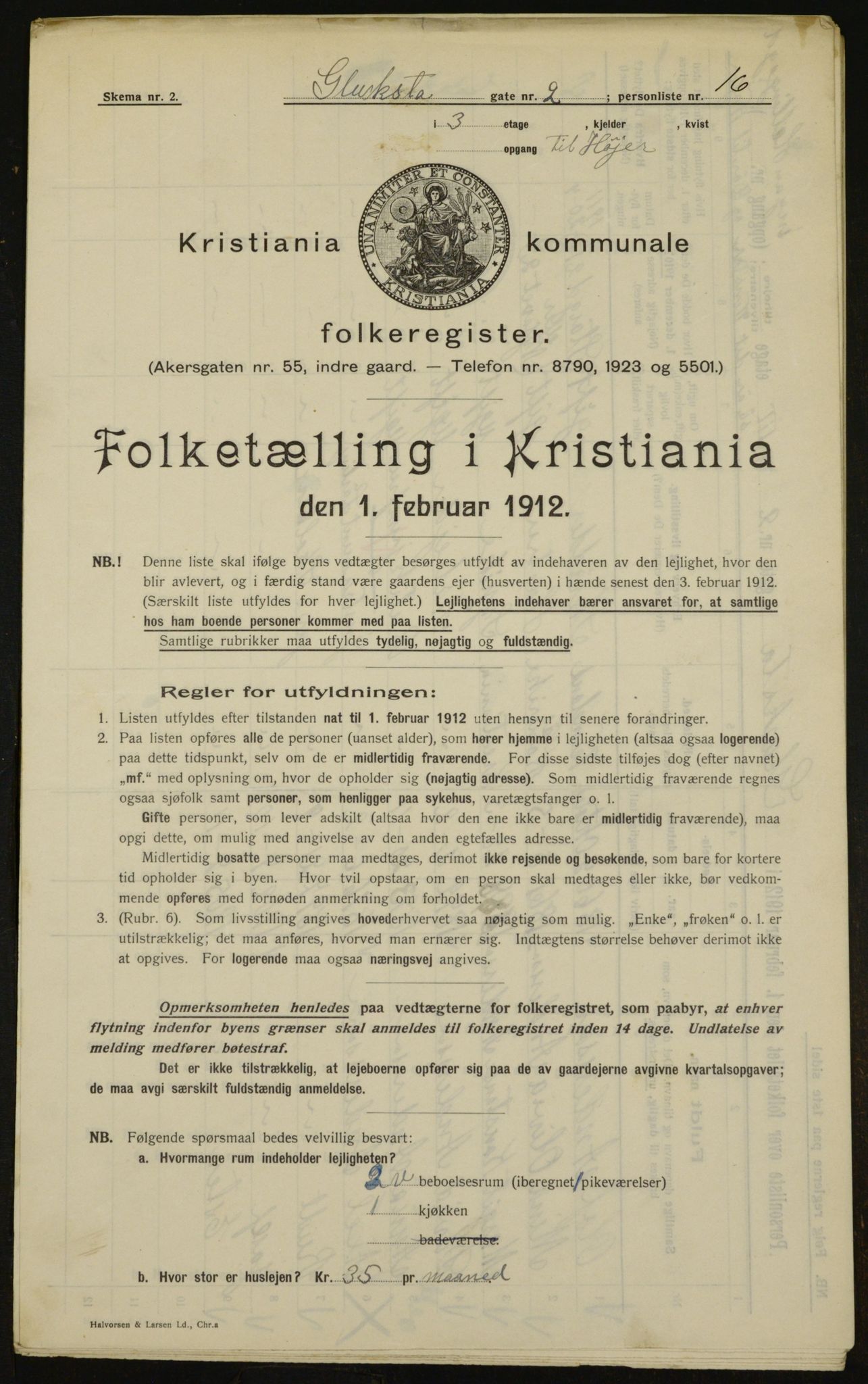 OBA, Municipal Census 1912 for Kristiania, 1912, p. 29190