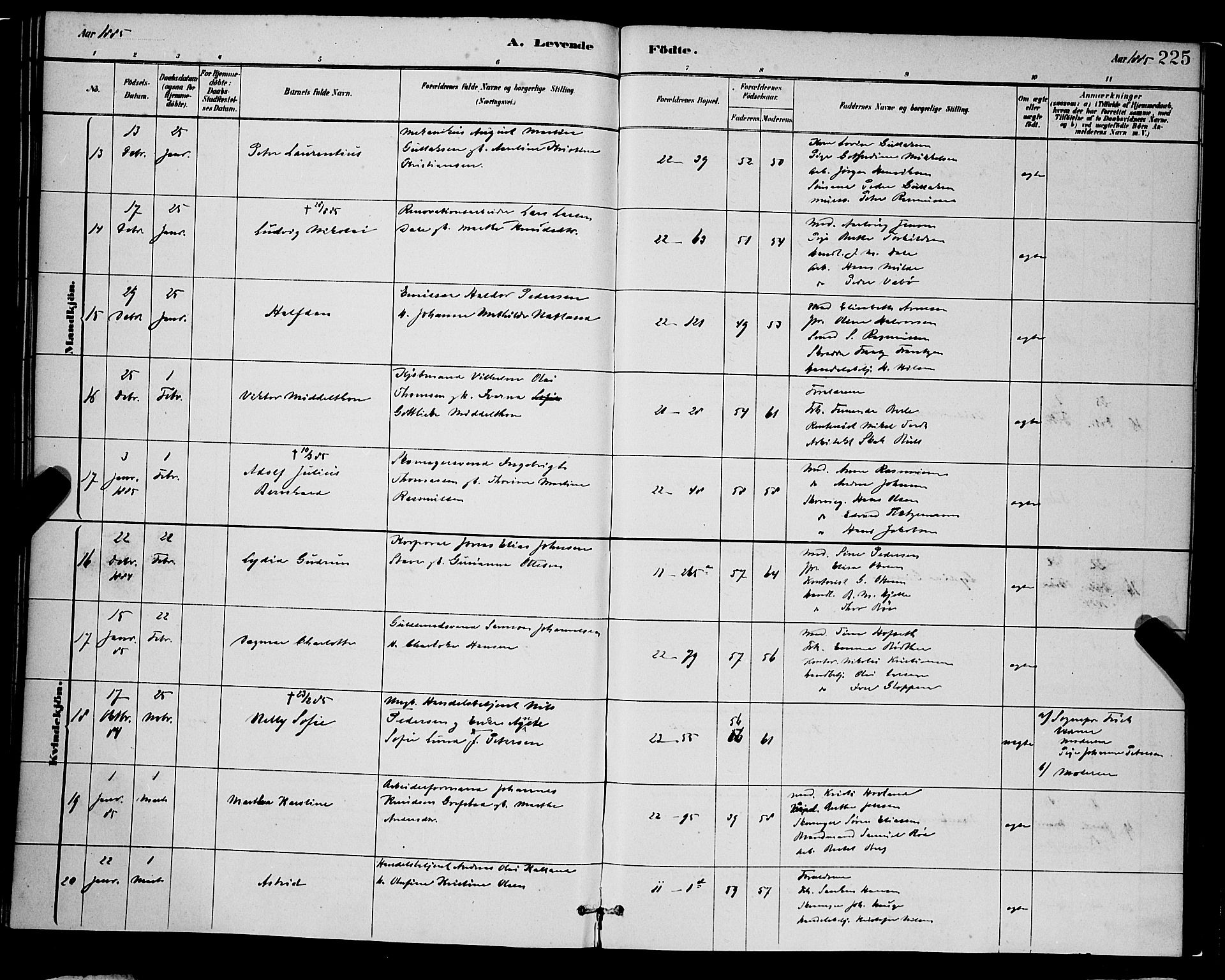 Korskirken sokneprestembete, AV/SAB-A-76101/H/Hab: Parish register (copy) no. B 8, 1878-1887, p. 225