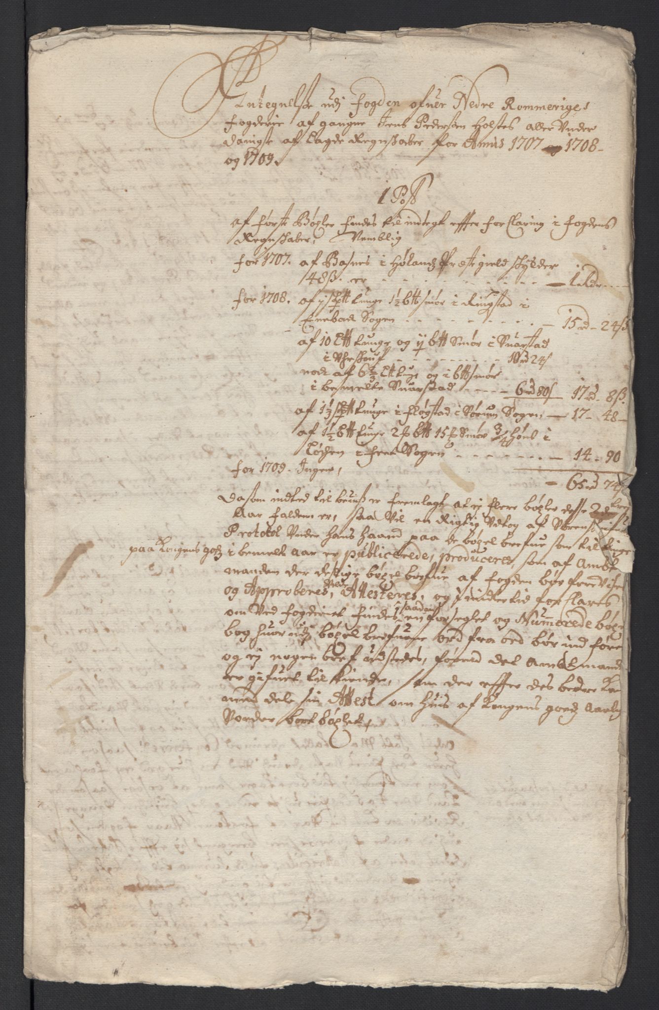 Rentekammeret inntil 1814, Reviderte regnskaper, Fogderegnskap, AV/RA-EA-4092/R11/L0591: Fogderegnskap Nedre Romerike, 1708-1709, p. 350