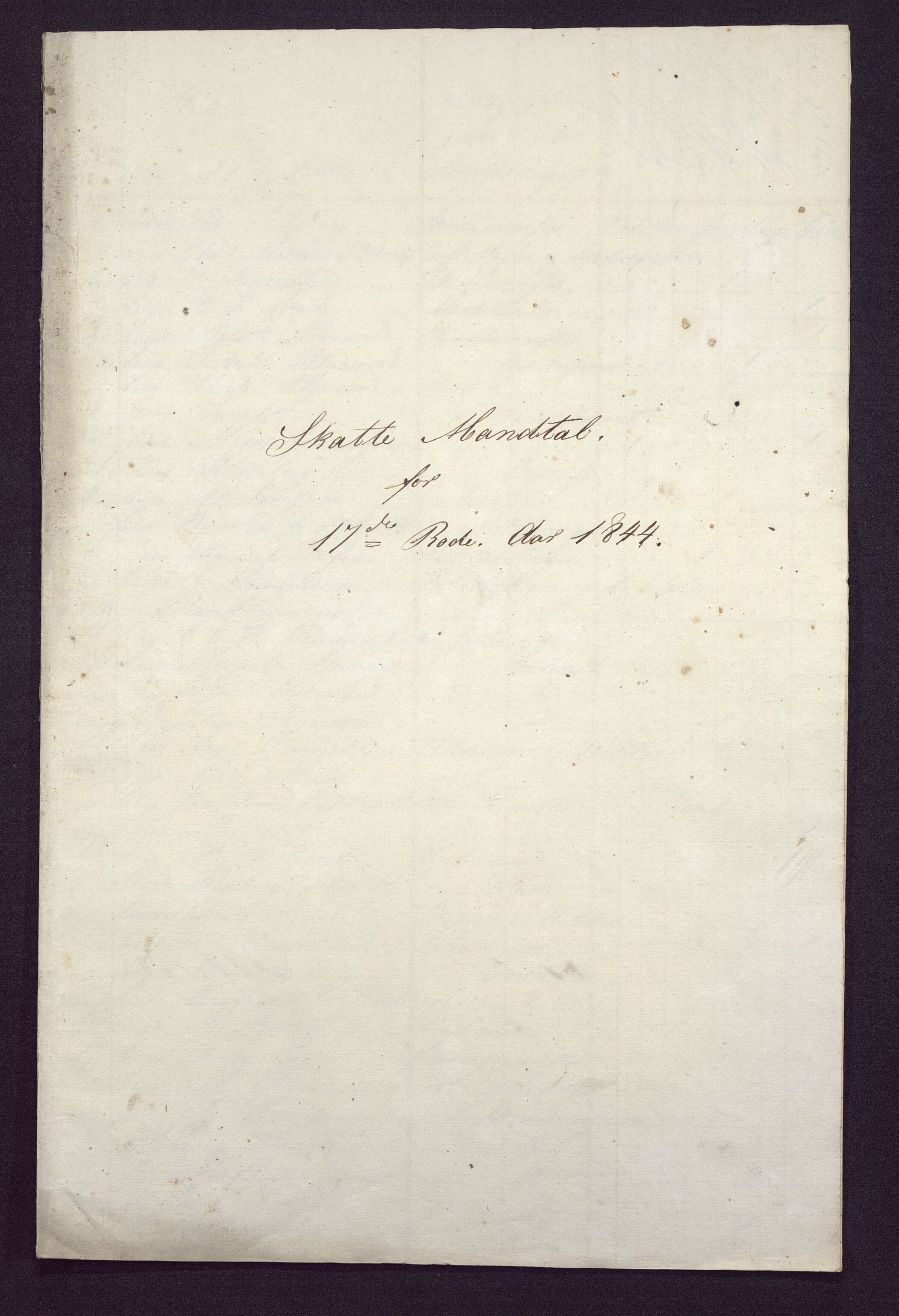 Borgervæpningen i Bergen, BBA/A-1301/F/Fa/L0002/0029: Manntall / 1844:  17. rode, 1844