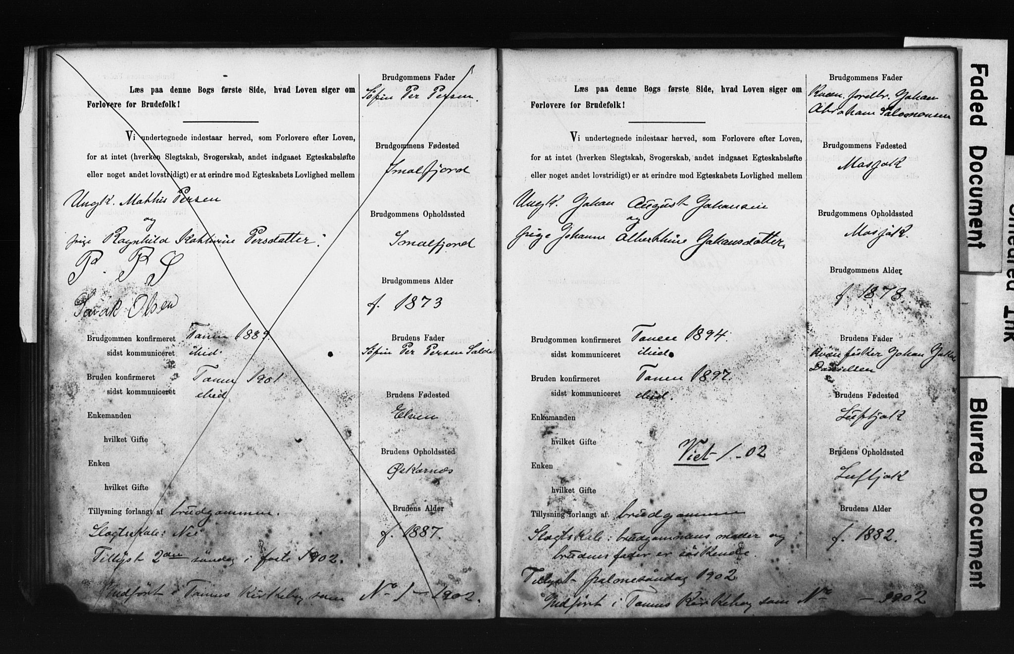 Tana sokneprestkontor, SATØ/S-1334/I/Ib/L0037/0002: Banns register no. 37.2, 1891-1903