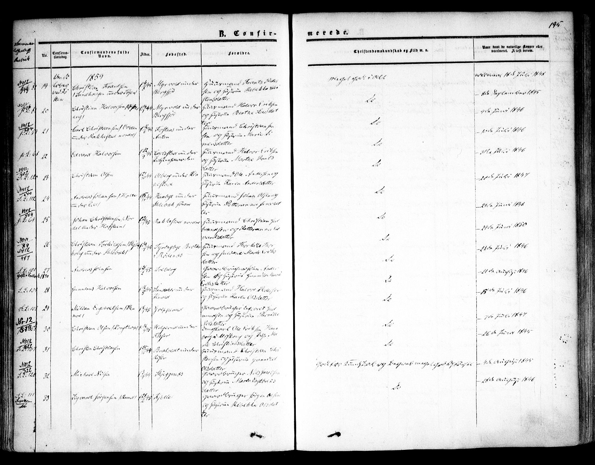 Høland prestekontor Kirkebøker, AV/SAO-A-10346a/F/Fa/L0010: Parish register (official) no. I 10, 1854-1861, p. 195