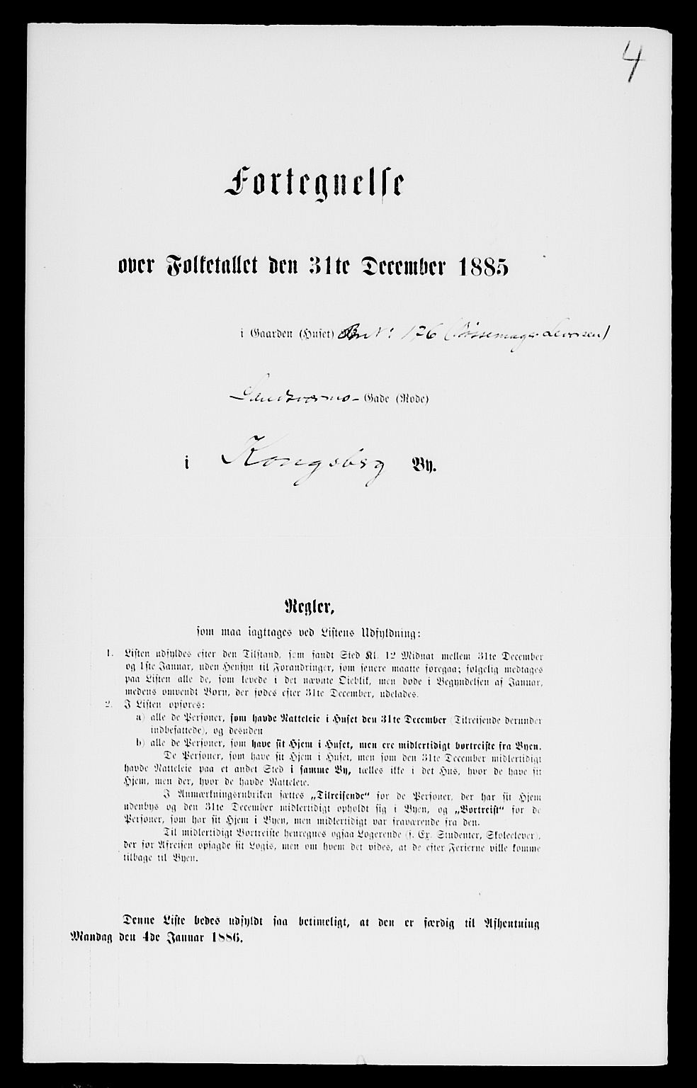 SAKO, 1885 census for 0604 Kongsberg, 1885, p. 326
