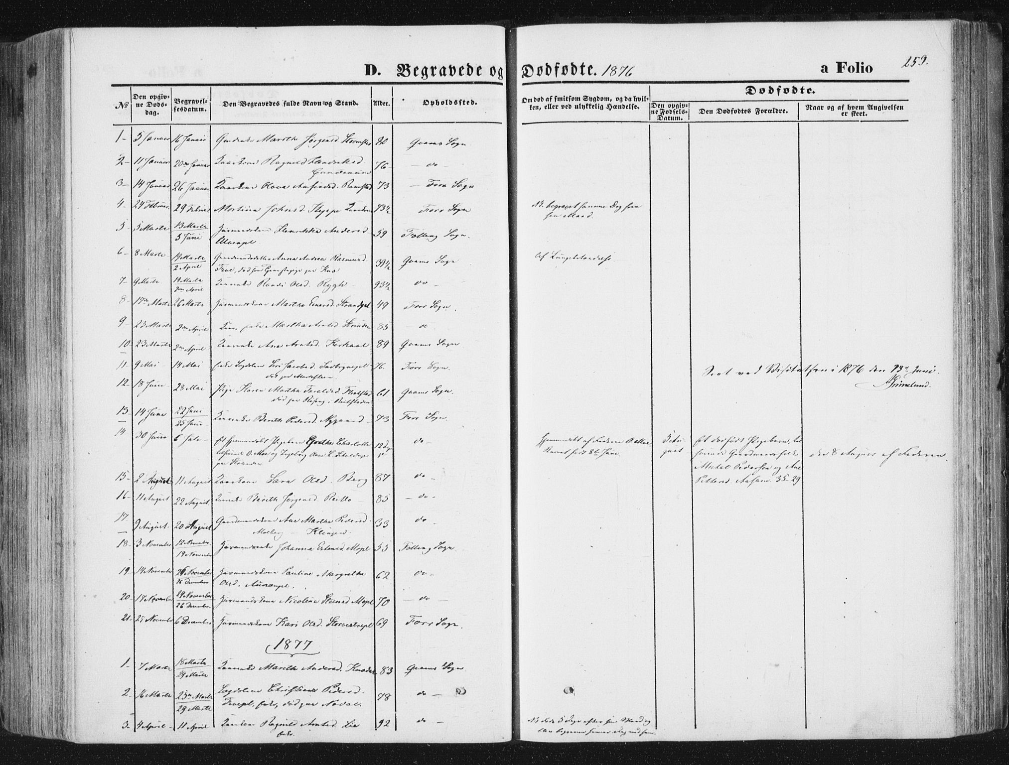 Ministerialprotokoller, klokkerbøker og fødselsregistre - Nord-Trøndelag, SAT/A-1458/746/L0447: Parish register (official) no. 746A06, 1860-1877, p. 259