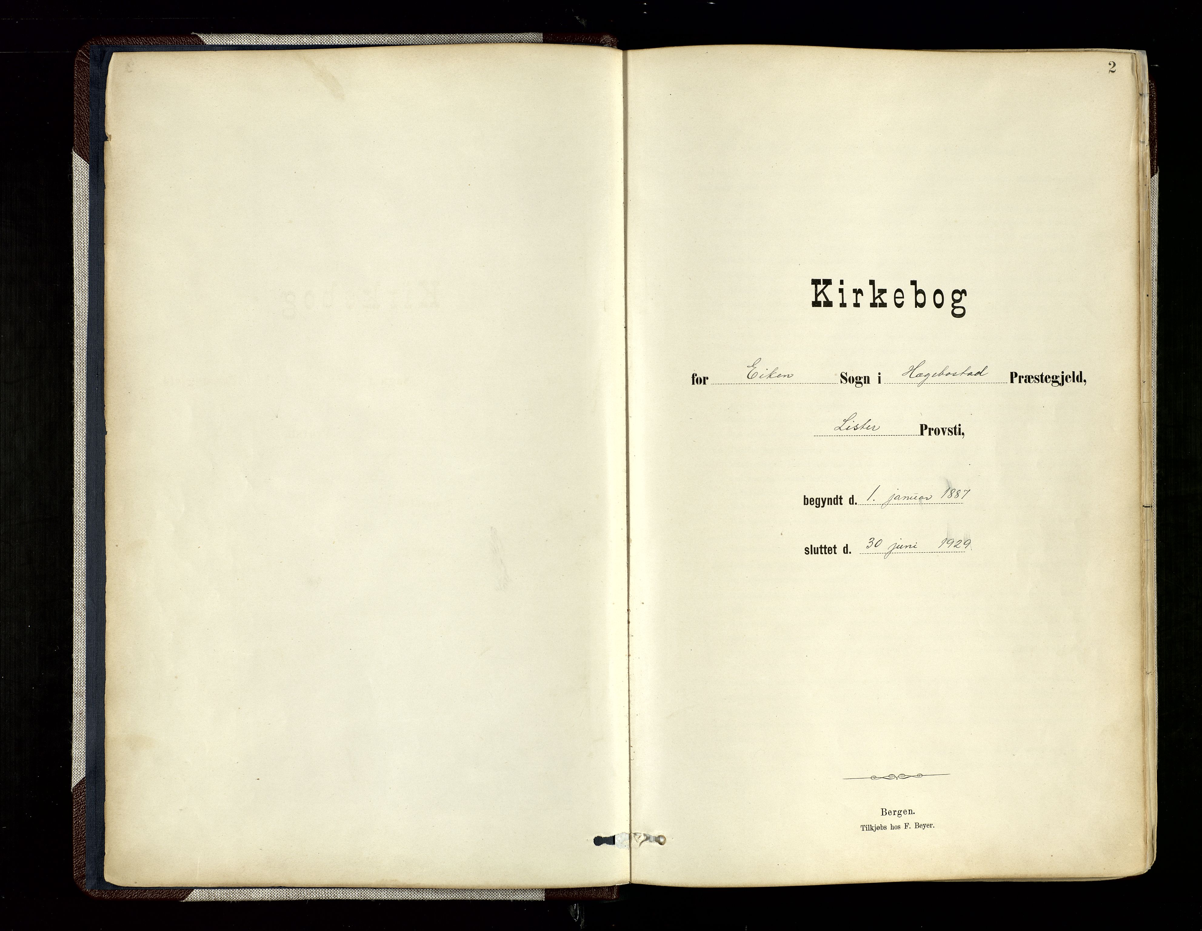 Hægebostad sokneprestkontor, SAK/1111-0024/F/Fa/Fab/L0004: Parish register (official) no. A 4, 1887-1929, p. 2